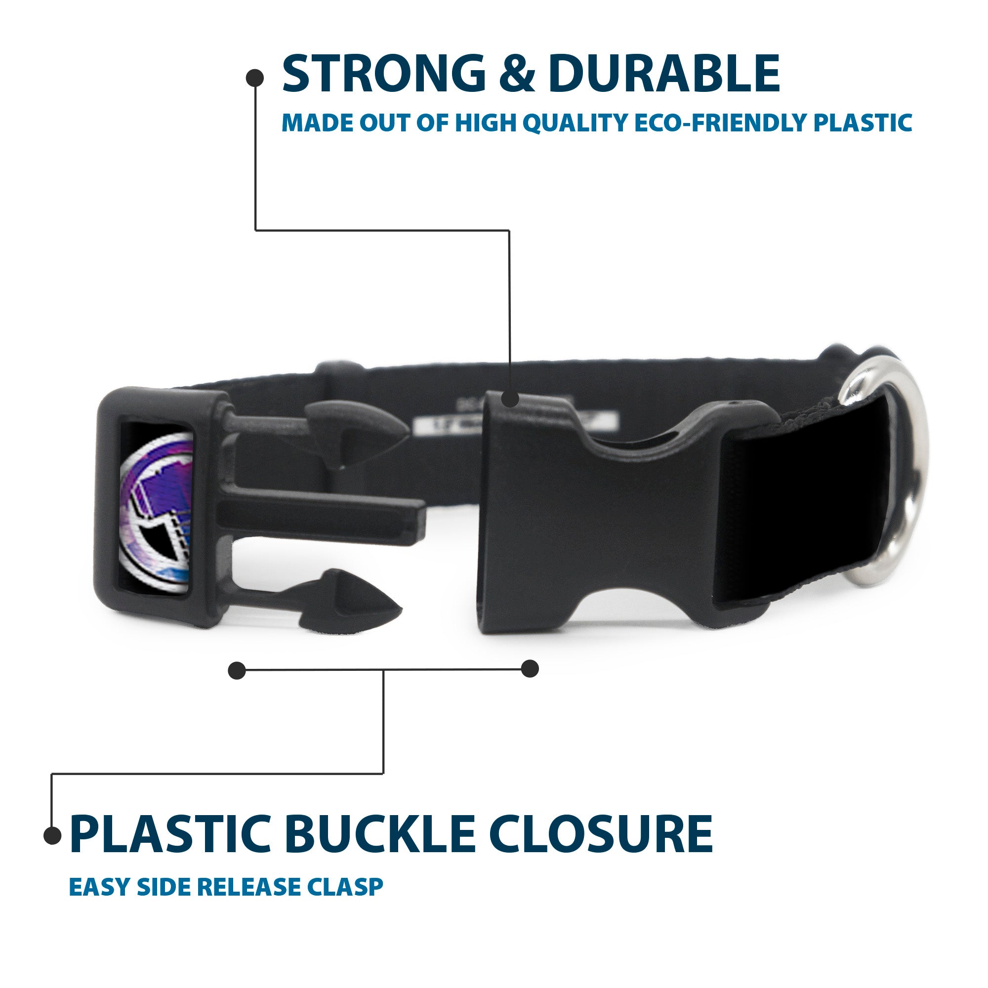 Plastic Clip Collar - Thor SON OF ODIN/Hamner Icon Black/White/Blues Plastic Clip Collars Marvel Comics