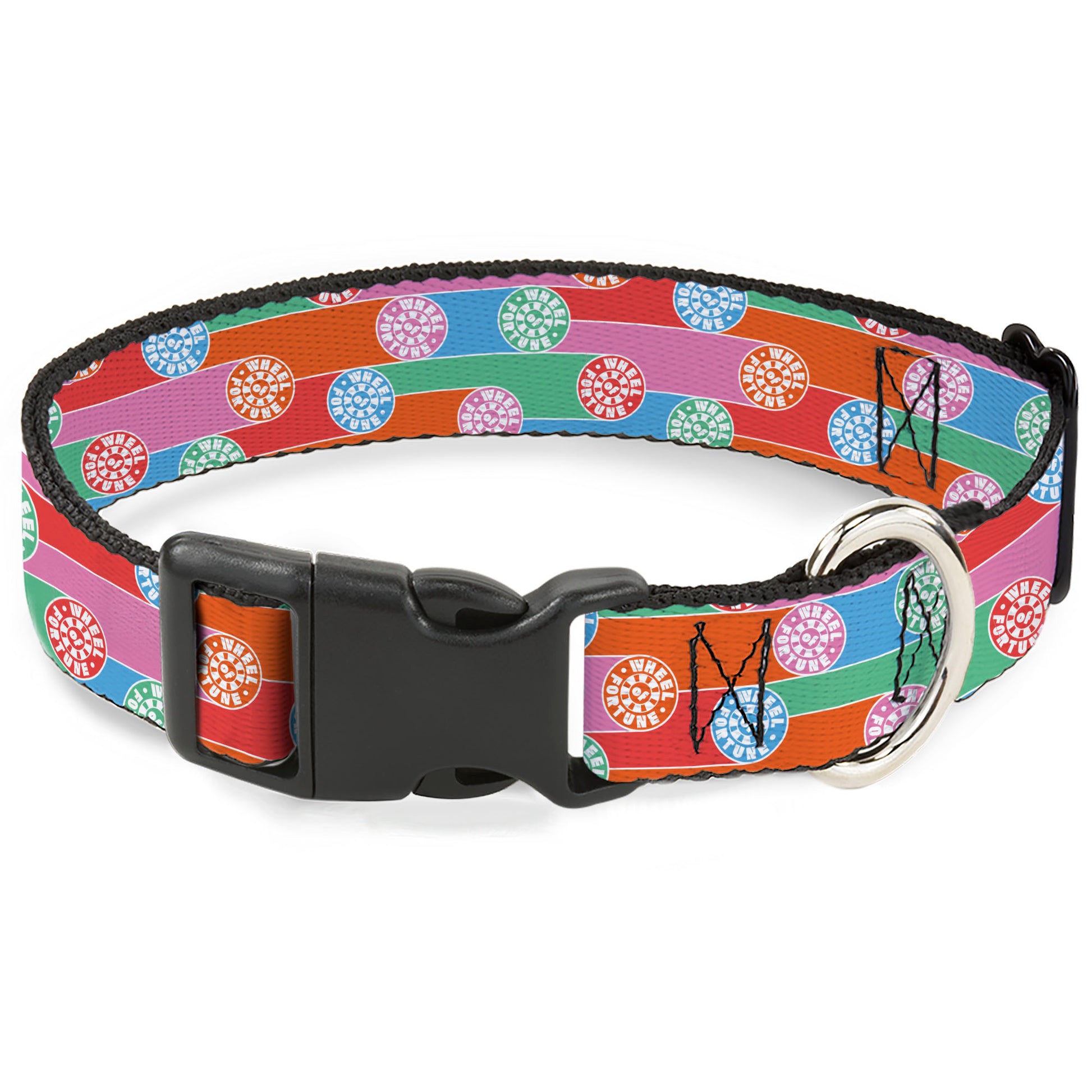Plastic Clip Collar - WHEEL OF FORTUNE Wheels Collage Multi Color Plastic Clip Collars Wheel of Fortune