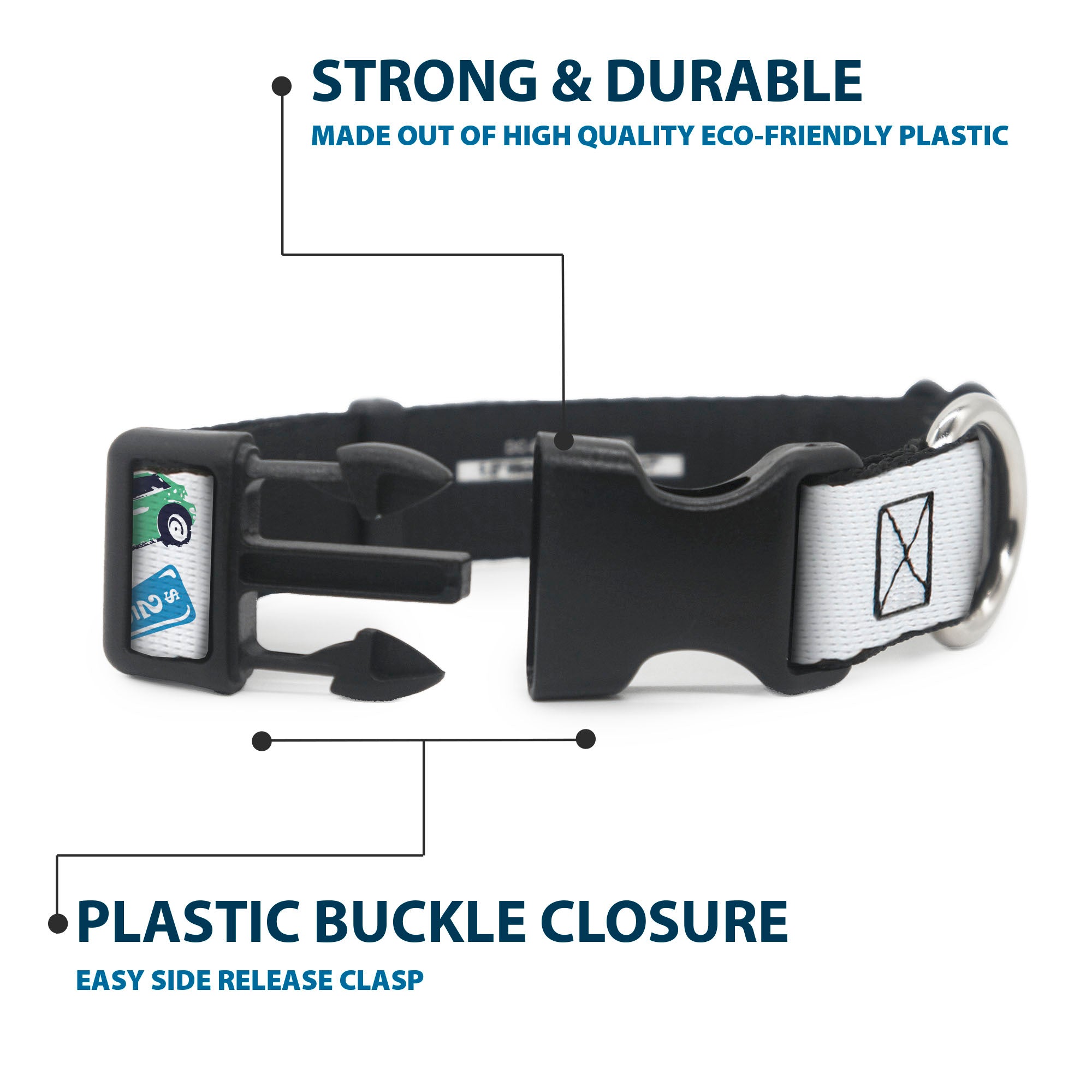 Plastic Clip Collar - Wheel of Fortune GO FOR A SPIN Prize Collage White/Multi Color Plastic Clip Collars Wheel of Fortune