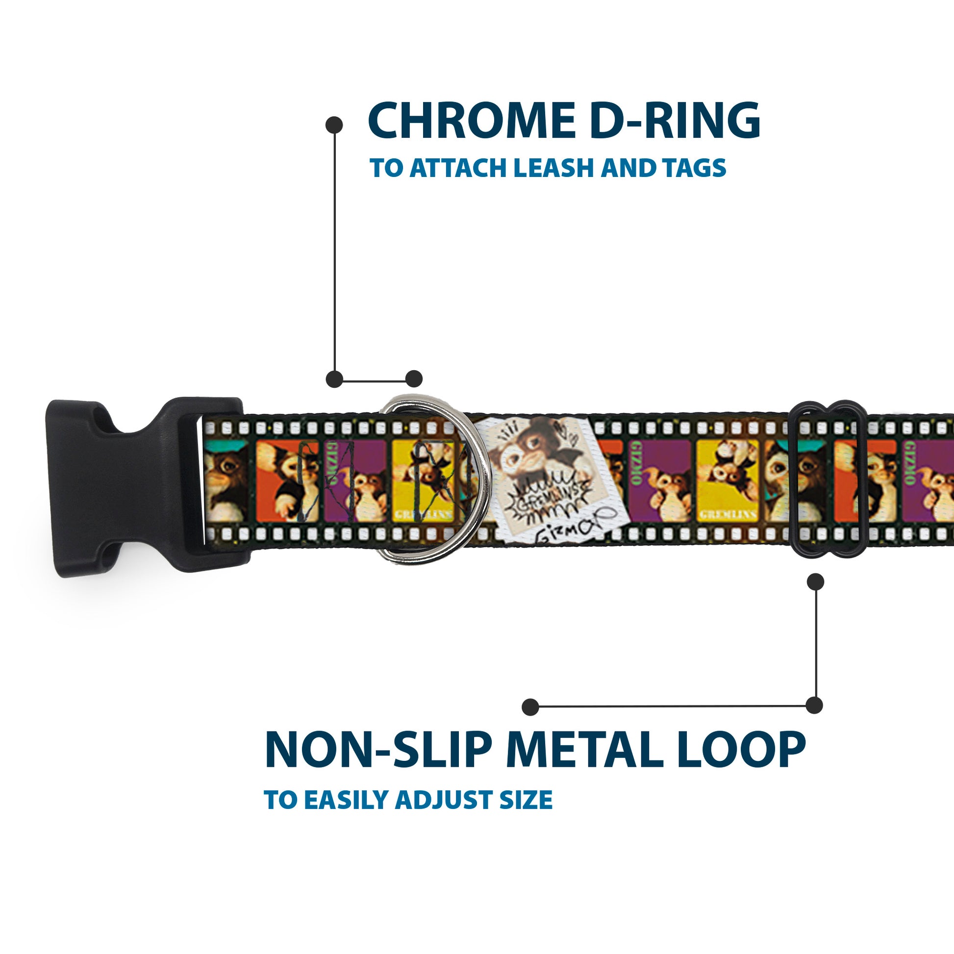 Plastic Clip Collar - Gremlins Gizmo Filmstrip Poses Multi Color Plastic Clip Collars Gremlins