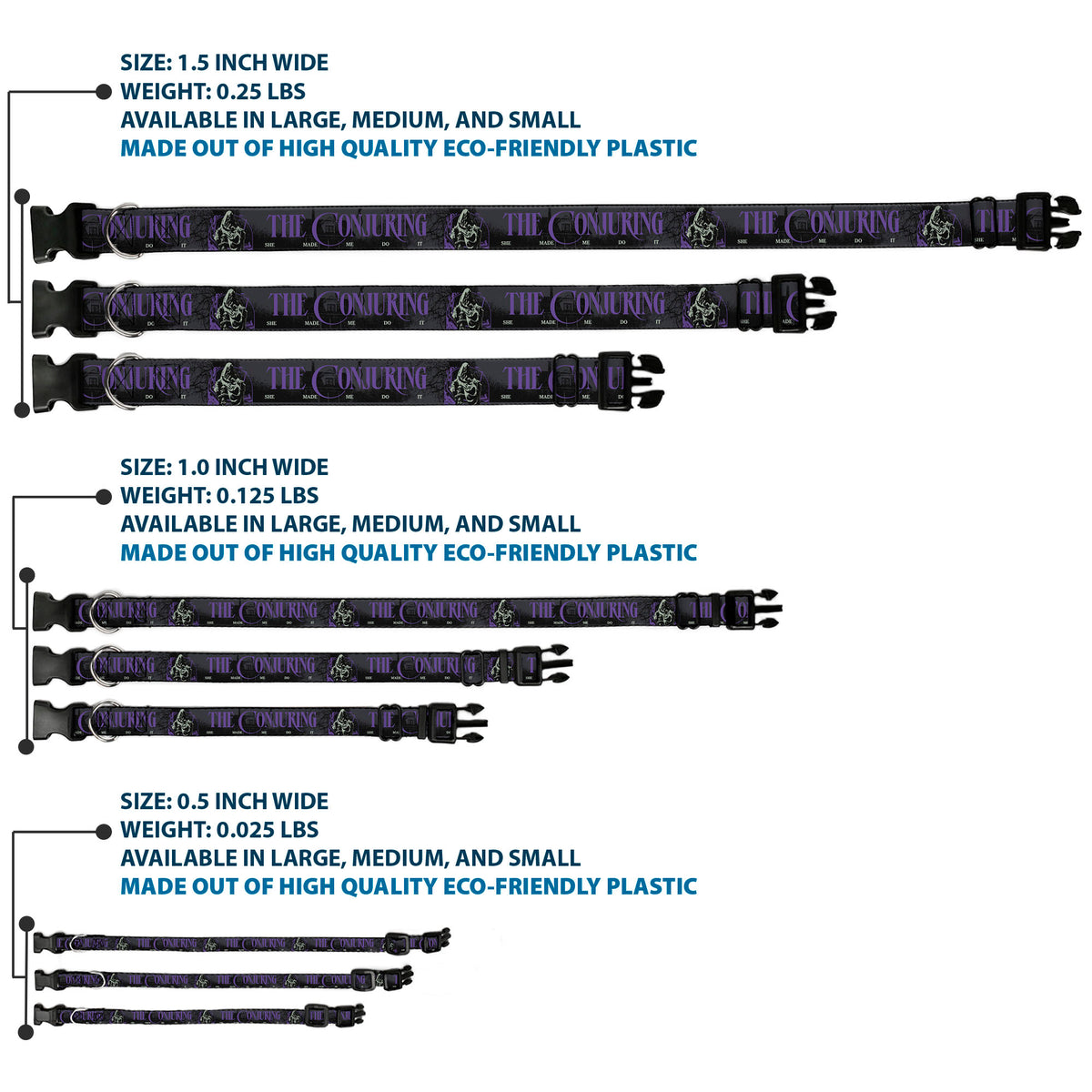 Plastic Clip Collar - THE CONJURING SHE MADE ME DO IT Black/Gray/Purple