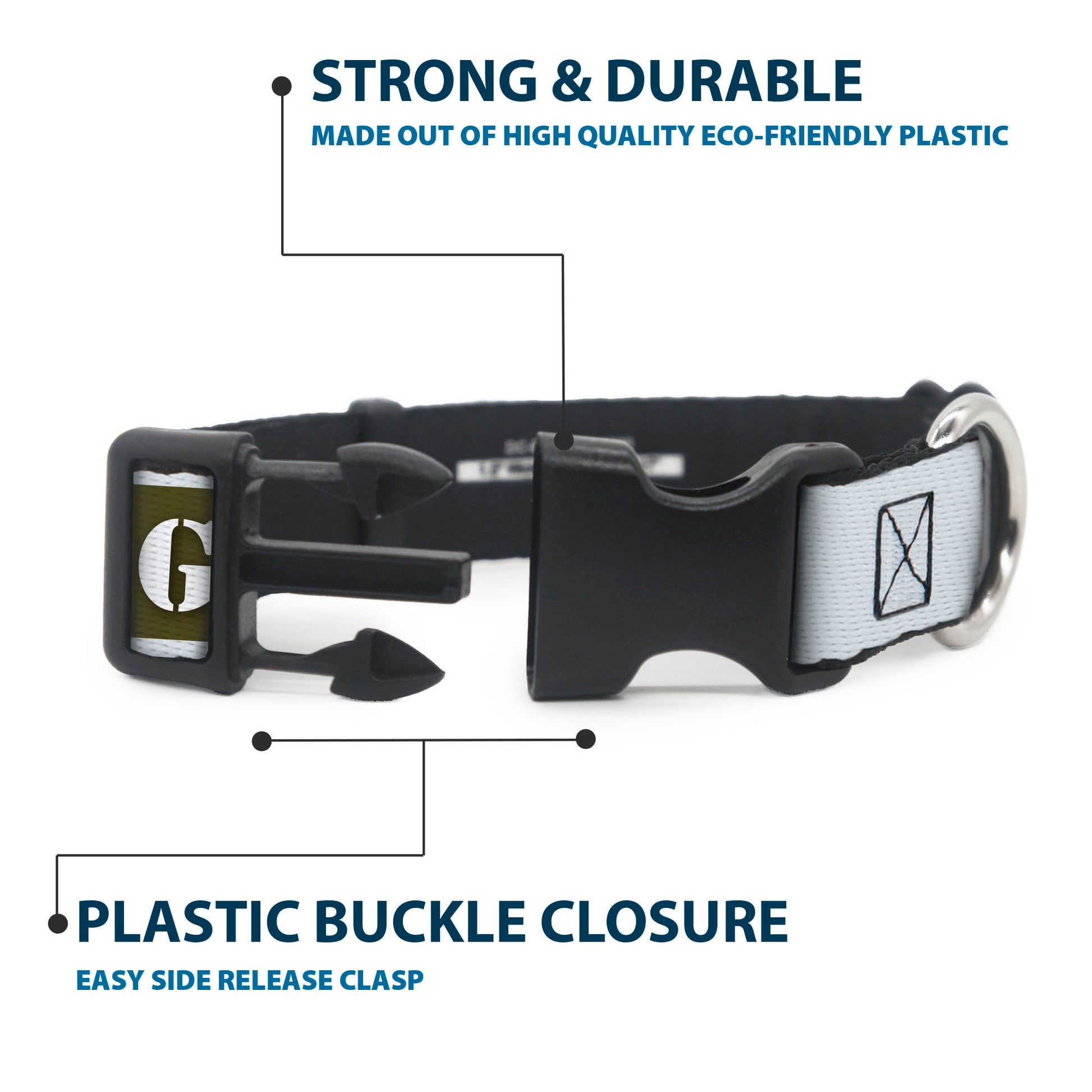 Plastic Clip Collar - Gremlins GIZMO Text and Pose Blocks White/Multi Color Plastic Clip Collars Gremlins