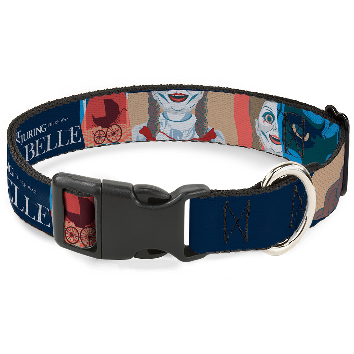 Plastic Clip Collar - ANNABELLE Pop Art Scenes and Title Logo Multi Color Dog Collars Plastic Clip Side Release Annabelle
