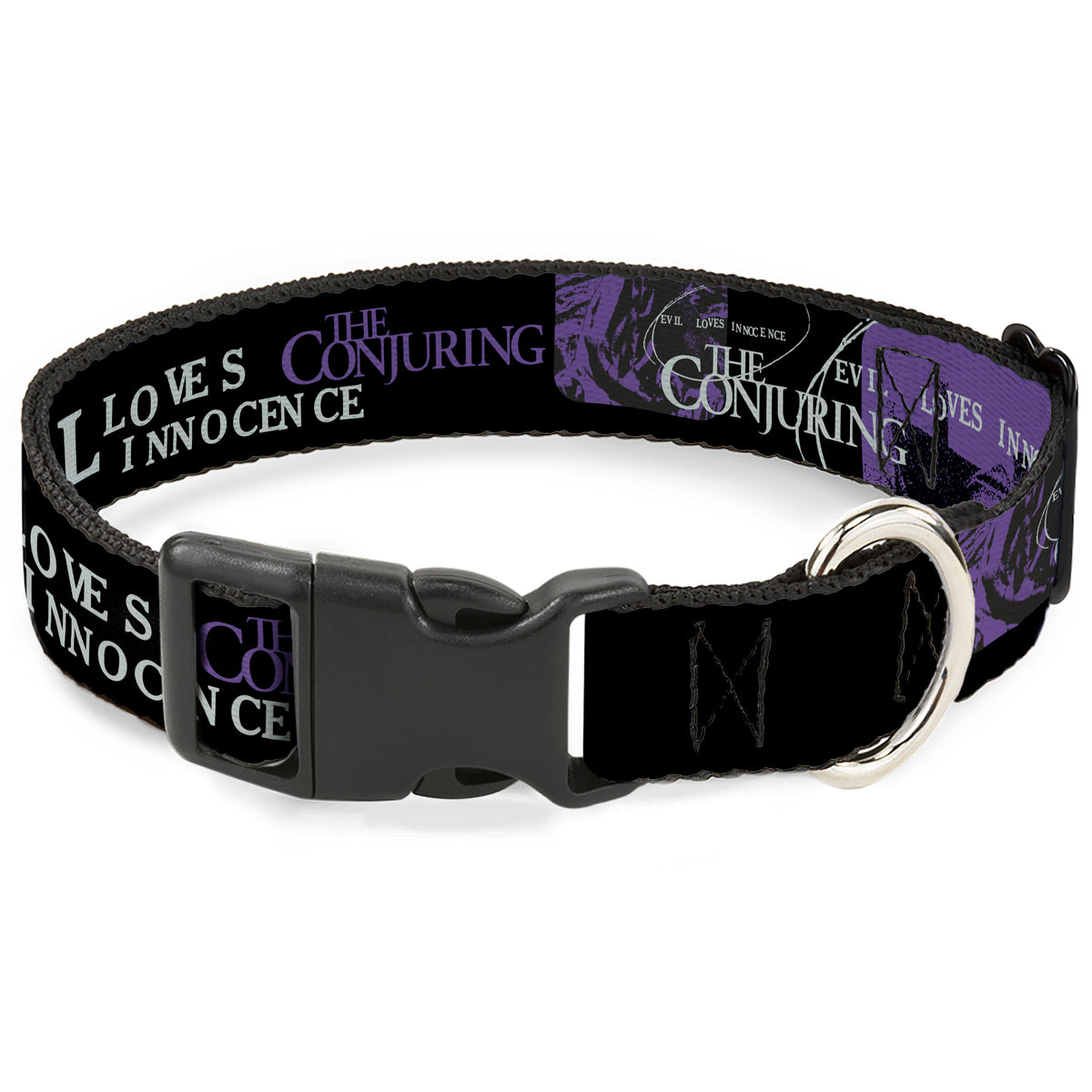 Plastic Clip Collar - THE CONJURING EVIL LOVES INNOCENCE Purple/Black