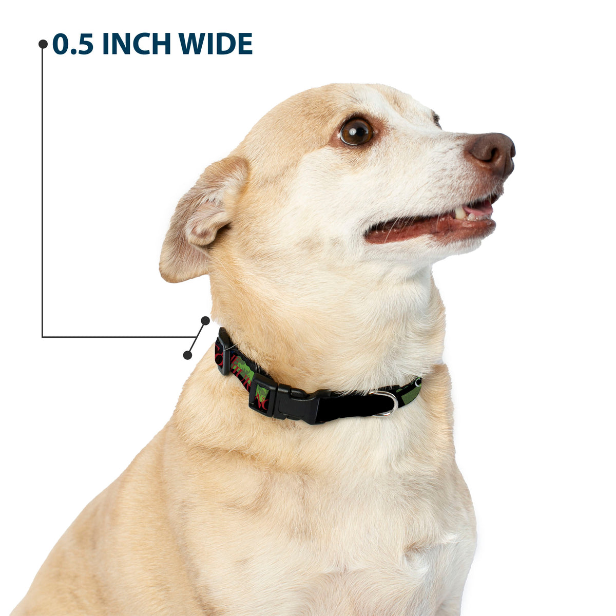 Plastic Clip Collar - THE CONJURING Annabelle Pose and Blocks Black/Greens/Red