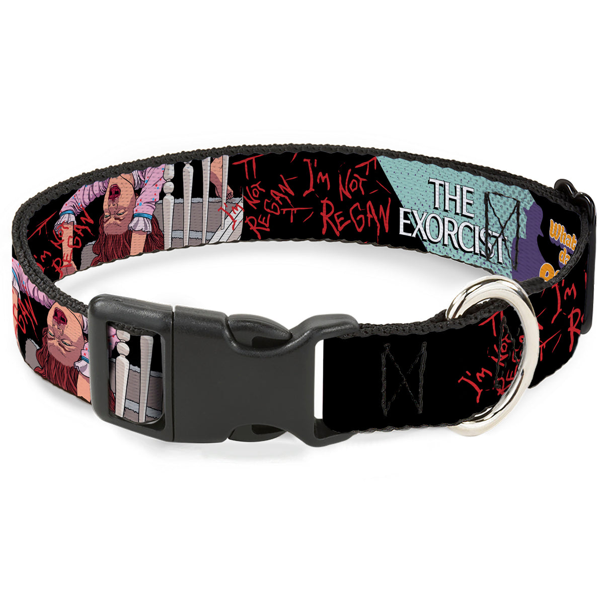 Plastic Clip Collar - THE EXORCIST Regan Pop Art EXCELLENT DAY FOR AN EXORCISM Pose Dog Collars Plastic Clip Side Release The Exorcist