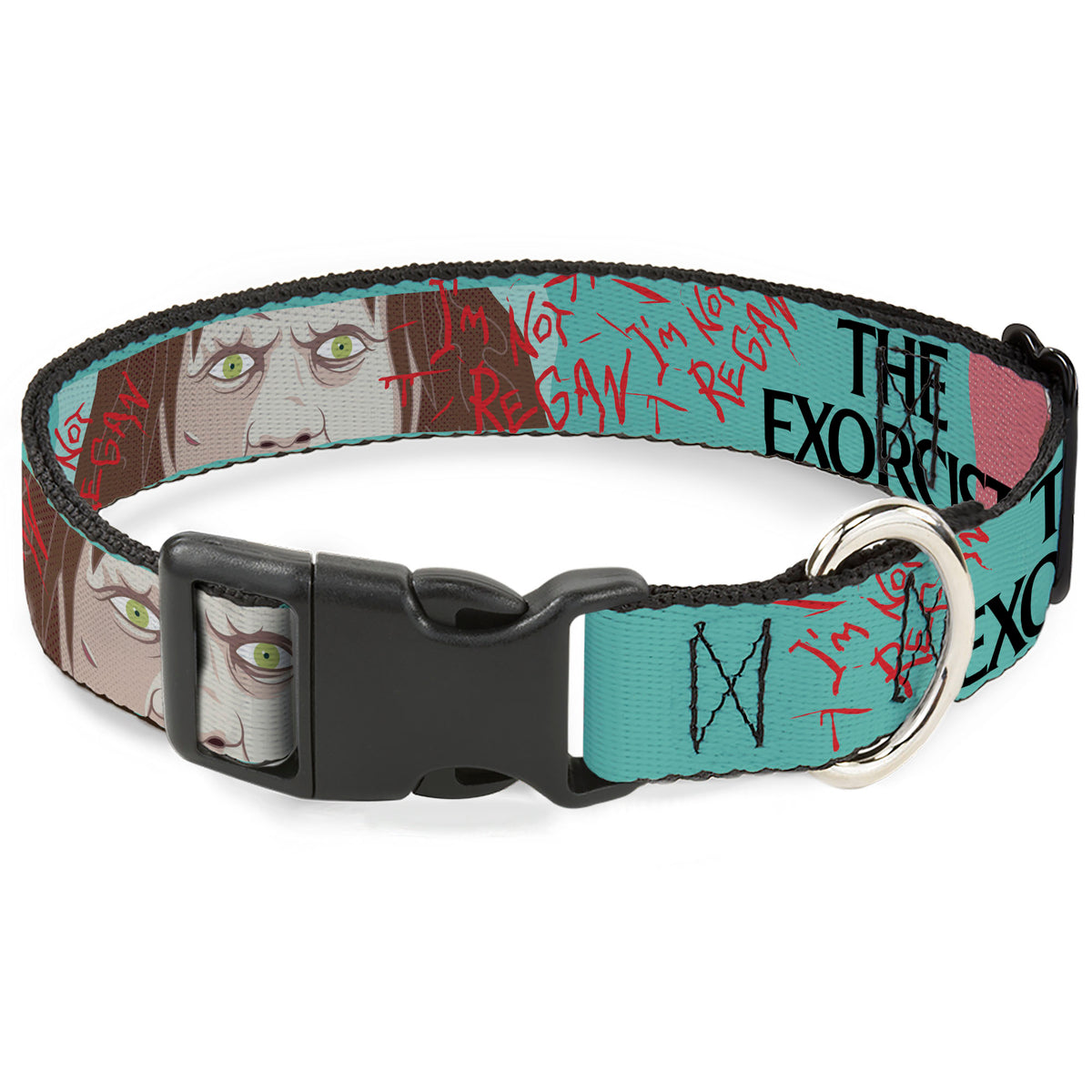 Plastic Clip Collar - THE EXORCIST I'M NOT REGAN Elevation Pose and Face Pop Art Dog Collars Plastic Clip Side Release The Exorcist