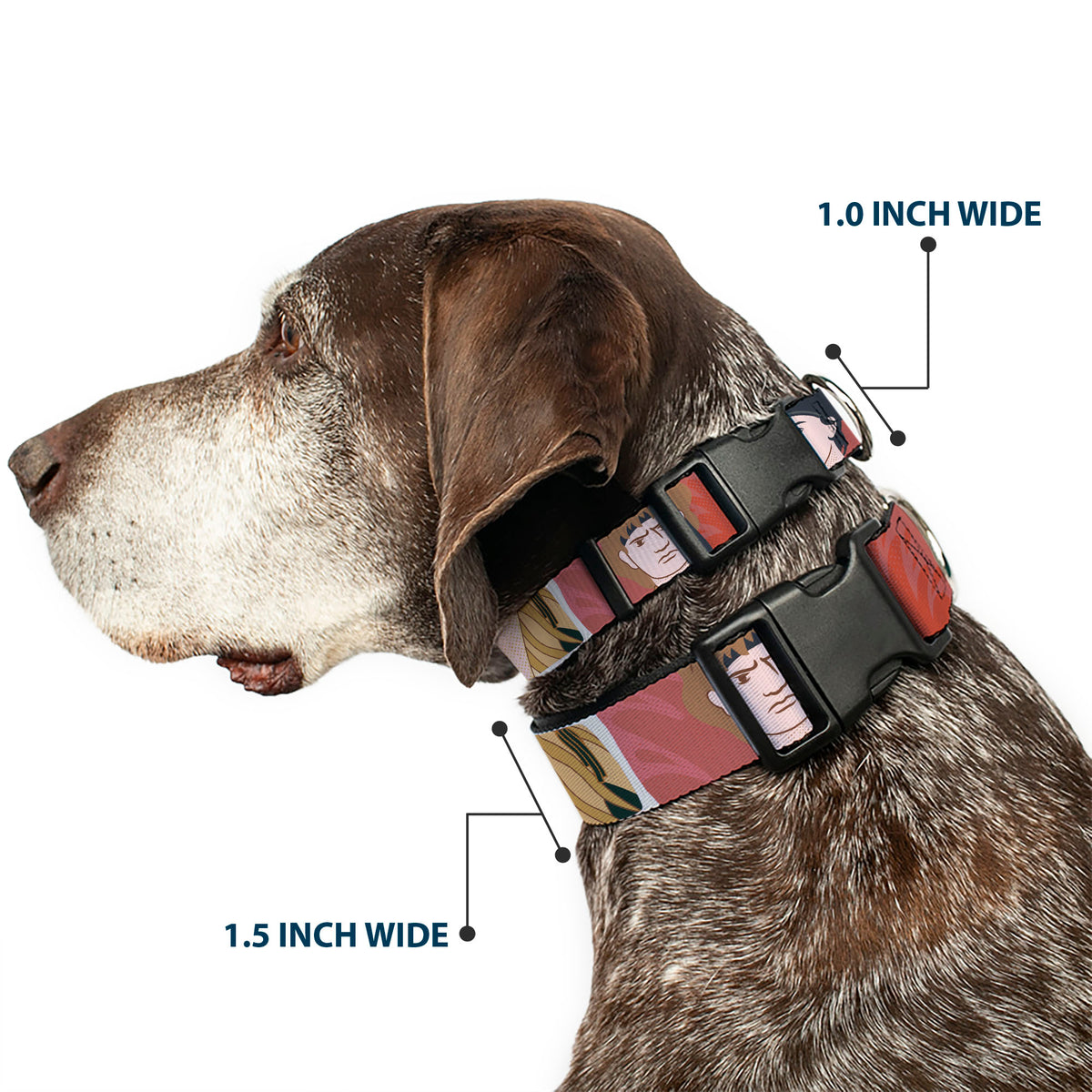 Plastic Clip Collar - THE LOST BOYS Edgar and Alan Pop Art Icons Collage White Dog Collars Plastic Clip Side Release The Lost Boys