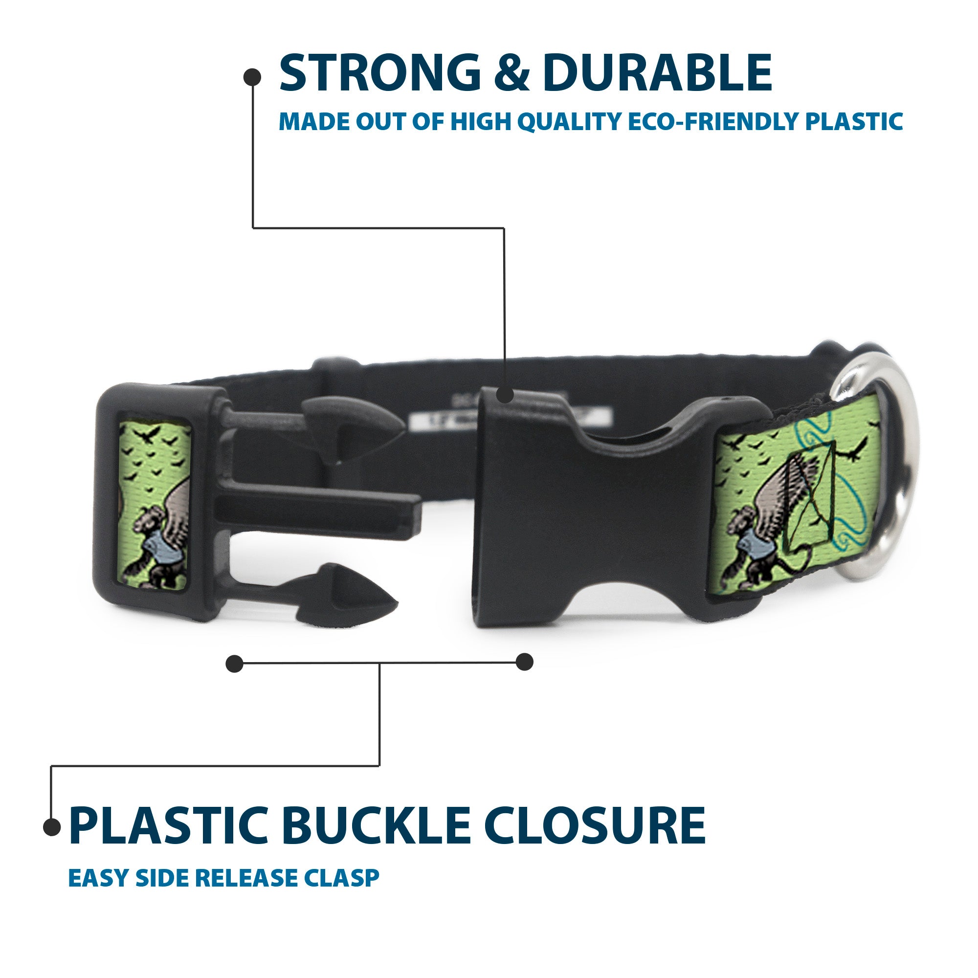 Plastic Clip Collar - The Wizard of Oz Wicked Witch of the West and Flying Monkeys Greens Plastic Clip Collars The Wizard of Oz