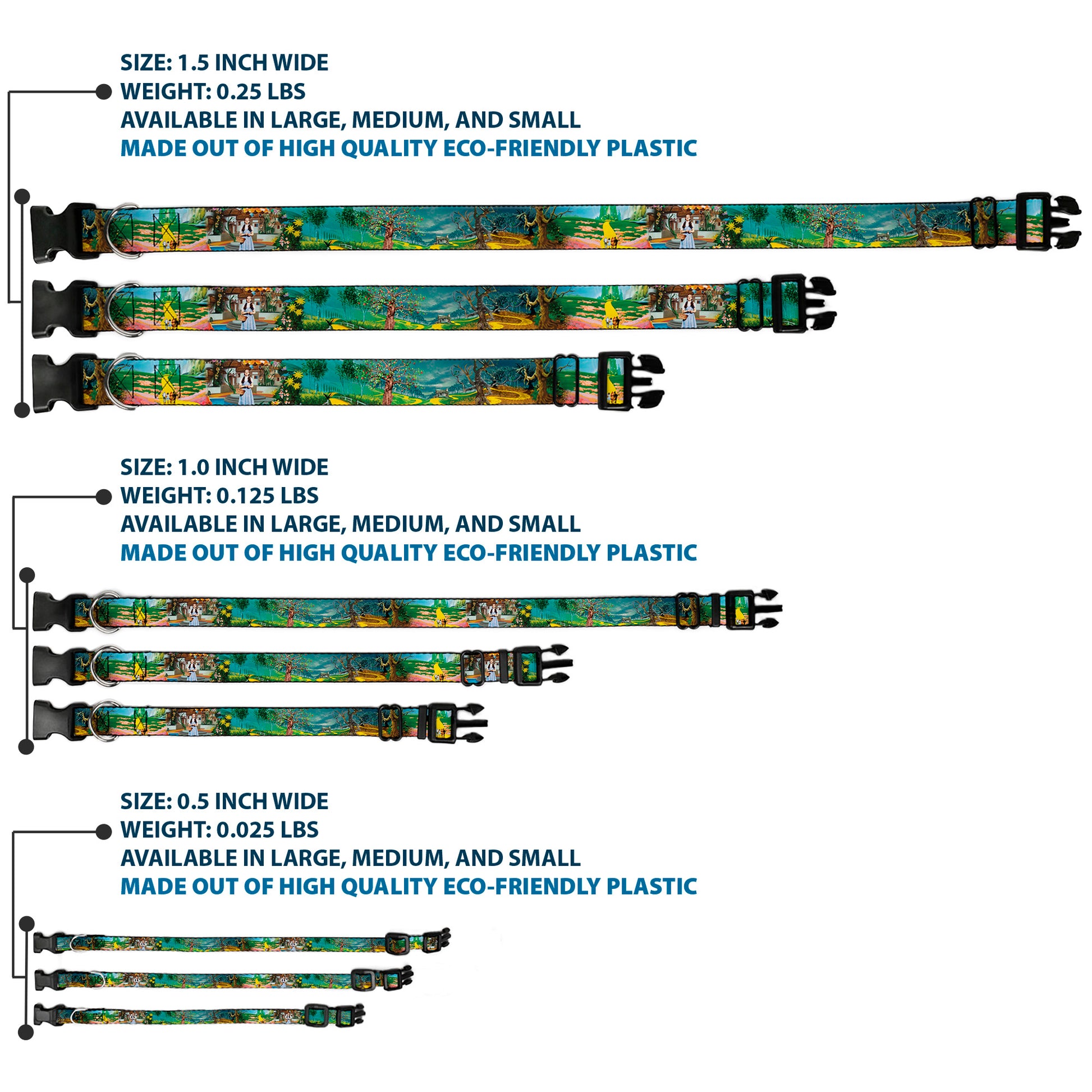 Plastic Clip Collar - The Wizard of Oz Yellow Brick Road Scenes Plastic Clip Collars The Wizard of Oz