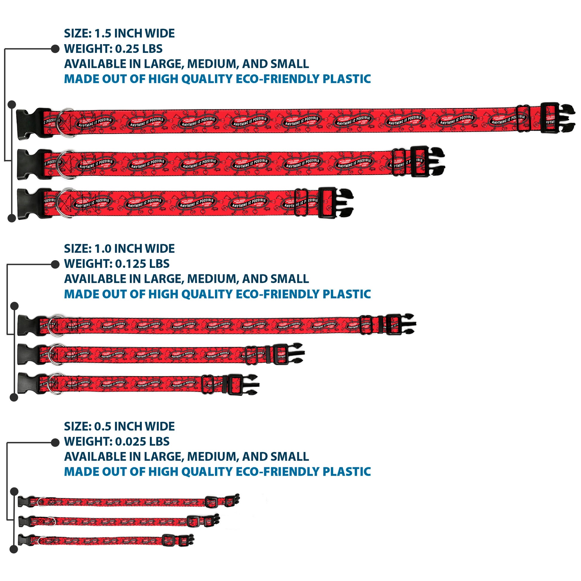 Plastic Clip Collar - IT Welcome to Derry ANYTHING IS POSSIBLE Charm Bracelet Red/Black/White Plastic Clip Collars IT