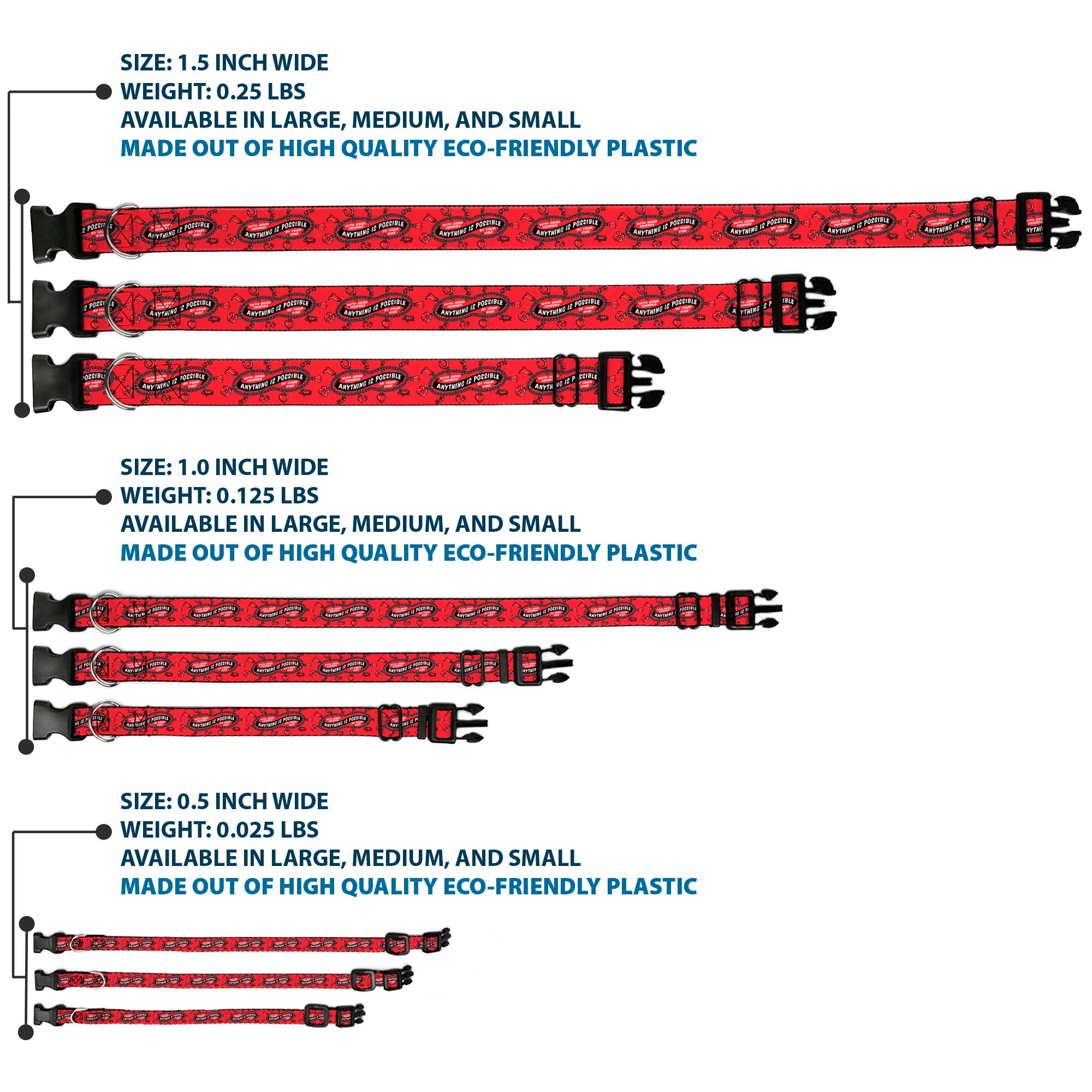 Plastic Clip Collar - IT Welcome to Derry ANYTHING IS POSSIBLE Charm Bracelet Red/Black/White Plastic Clip Collars IT