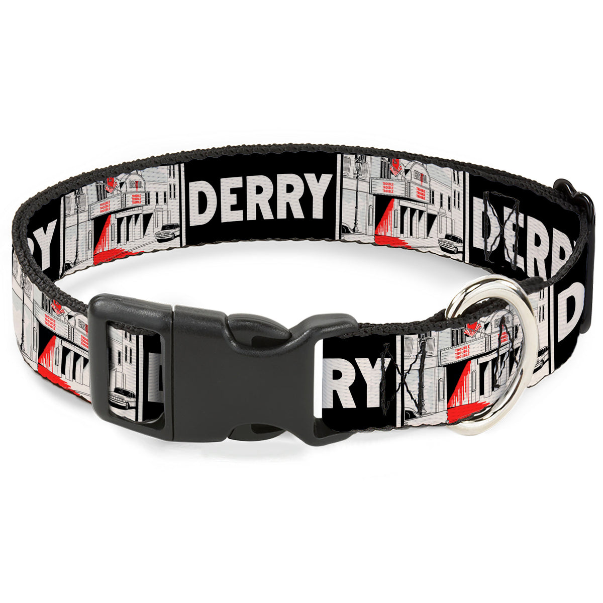 Plastic Clip Collar - IT Welcome to Derry Vintage Movie Theatre Scene Black/White Plastic Clip Collars IT