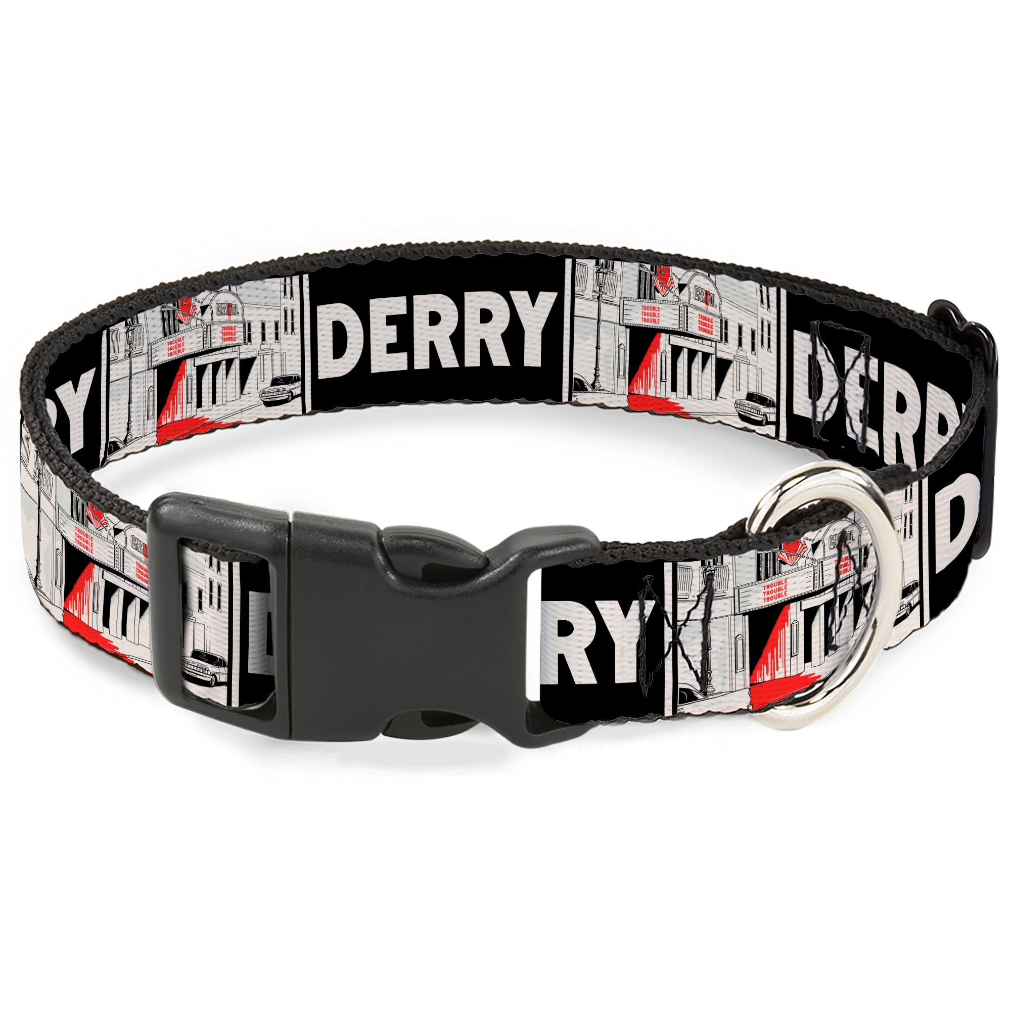 Plastic Clip Collar - IT Welcome to Derry Vintage Movie Theatre Scene Black/White Plastic Clip Collars IT