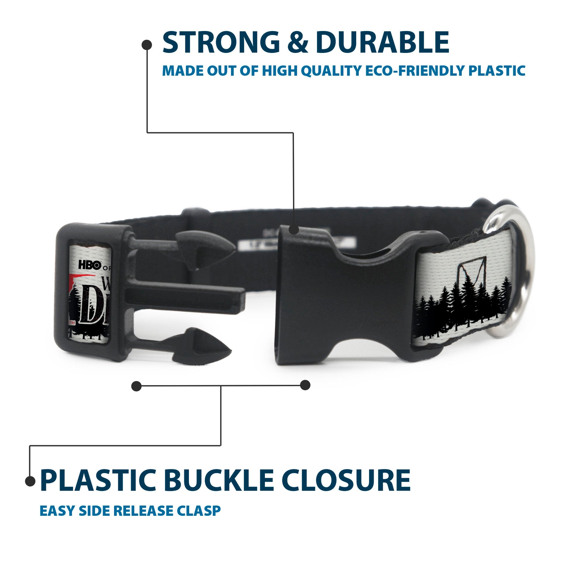 Plastic Clip Collar - IT WELCOME TO DERRY Icons and Forest Scenery White/Black/Red Plastic Clip Collars IT
