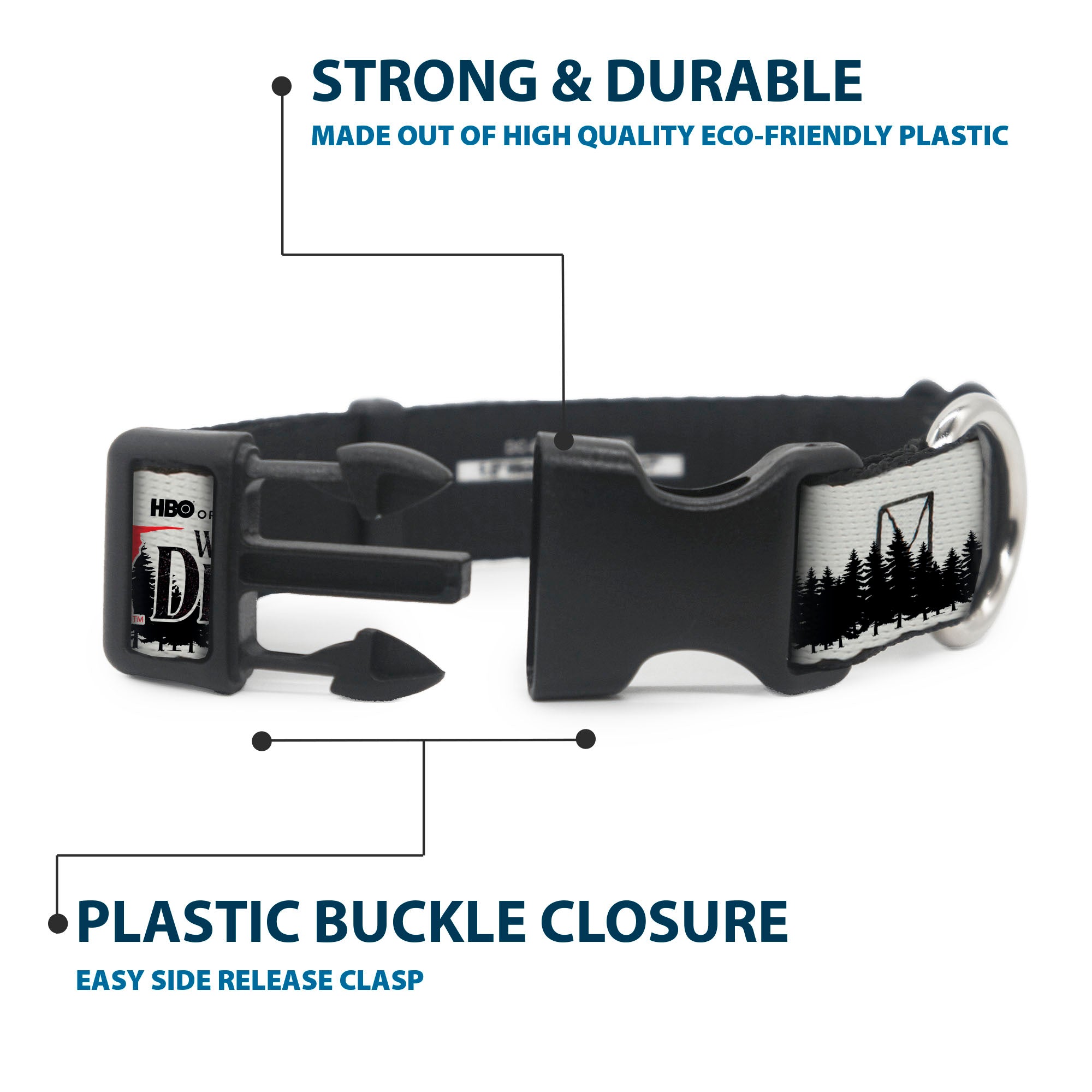 Plastic Clip Collar - IT WELCOME TO DERRY Icons and Forest Scenery White/Black/Red Plastic Clip Collars IT