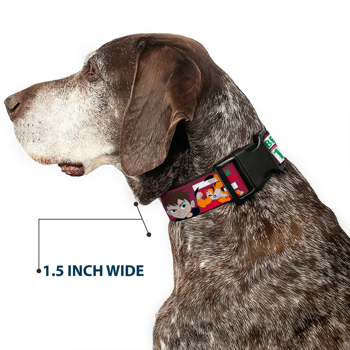 Plastic Clip Collar - BEN 10 and RATH Text and Poses Reds/White Plastic Clip Collars Ben 10
