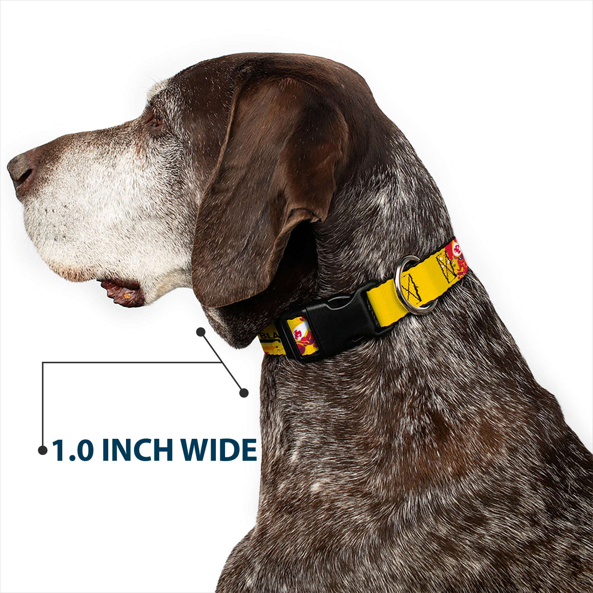 Plastic Clip Collar - BEN 10 HEATBLAST Poses and Text Yellow/Reds Plastic Clip Collars Ben 10