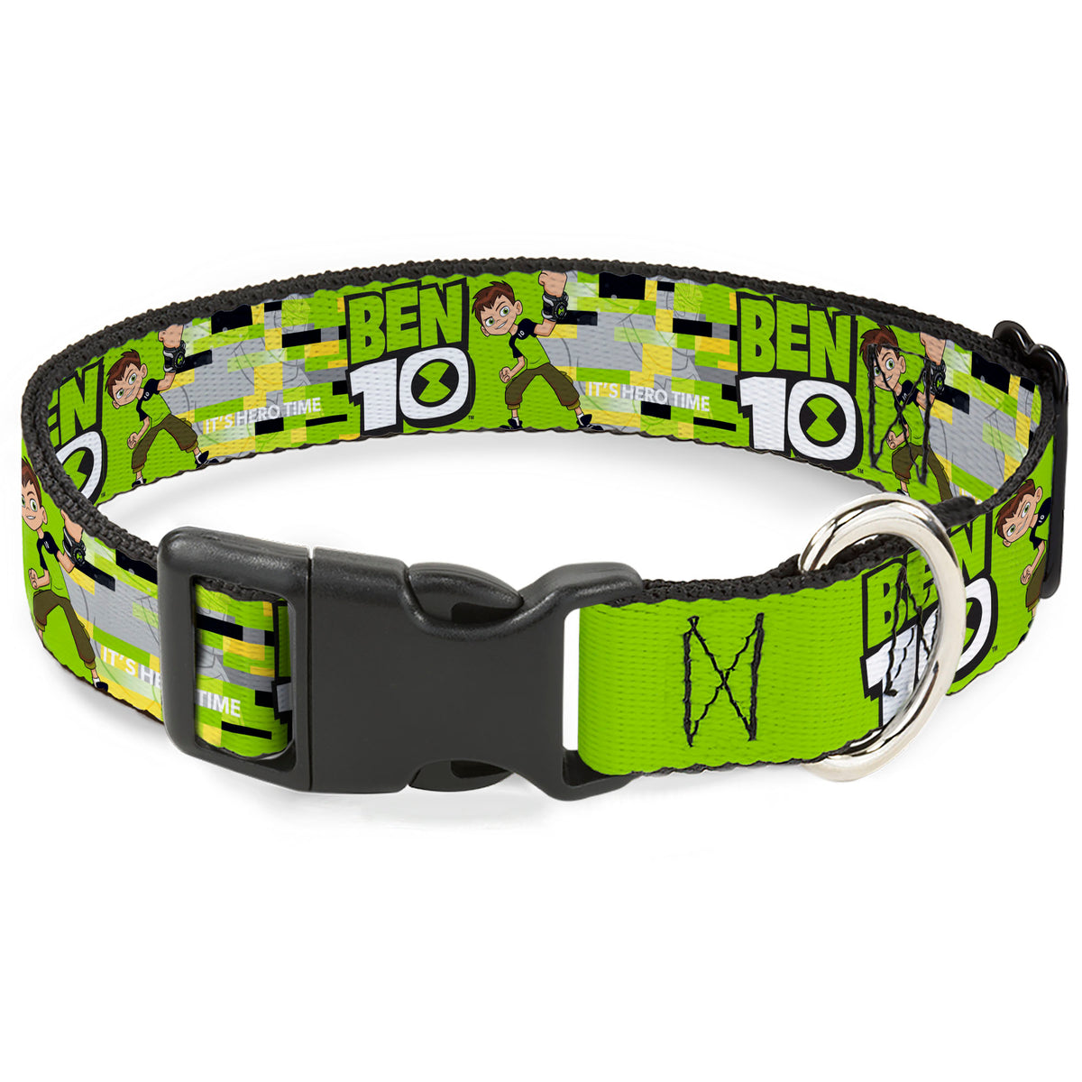 Plastic Clip Collar - BEN 10 Pose and Title Logo Green/Yellow/Black/White Plastic Clip Collars Ben 10