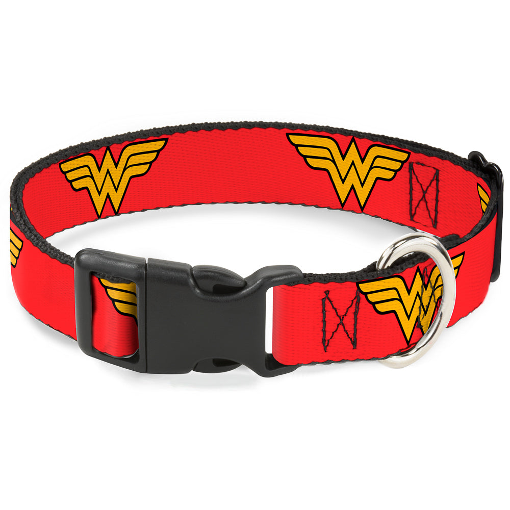 Plastic Clip Collar - Wonder Woman Logo Red Plastic Clip Collars DC Comics