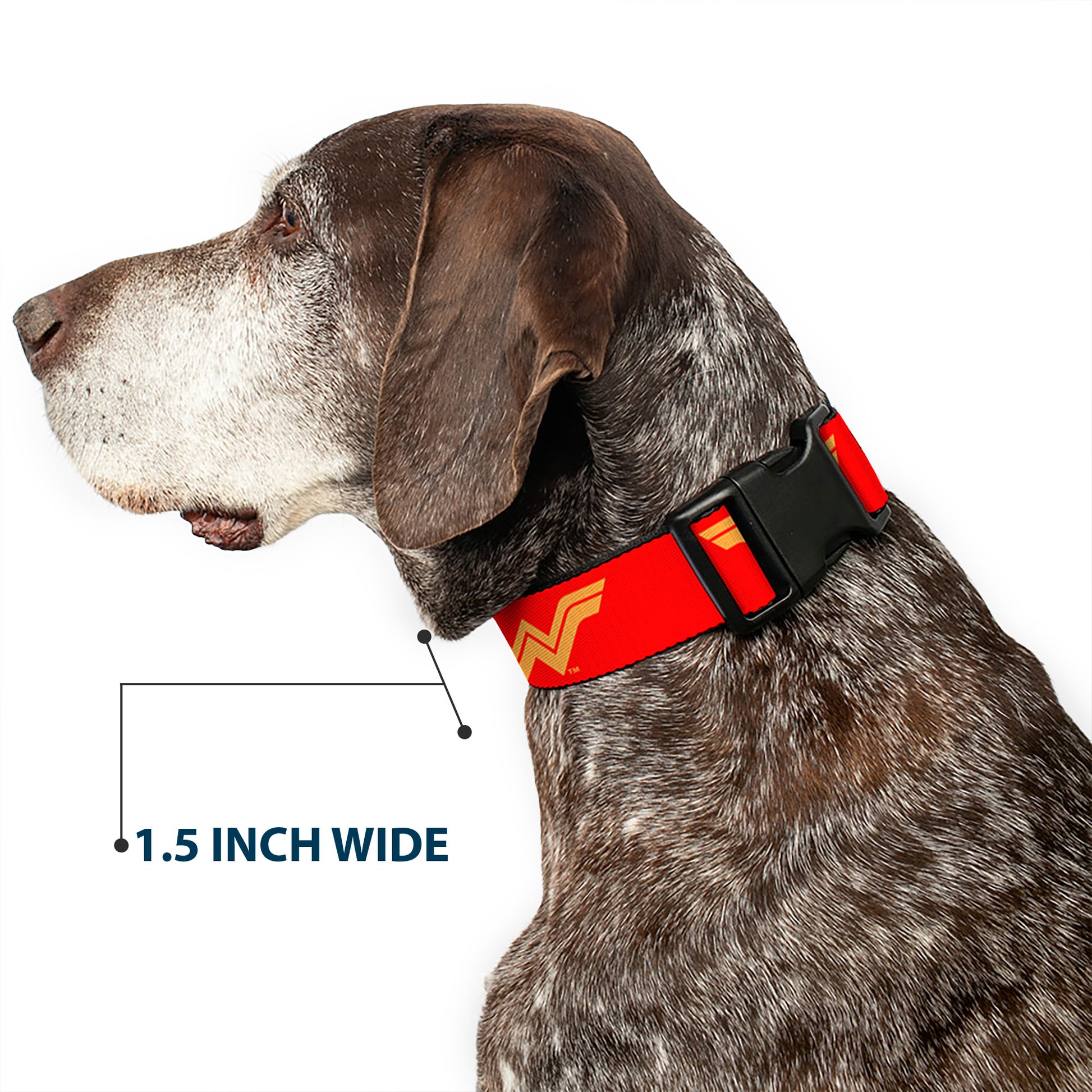 Plastic Clip Collar - DC League of Super-Pets Wonder Woman Logo Red/Yellow Plastic Clip Collars DC Comics