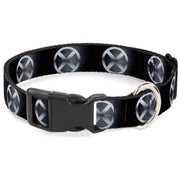 Plastic Clip Collar - X-Men X Icon Black/Silvers Plastic Clip Collars Marvel Comics
