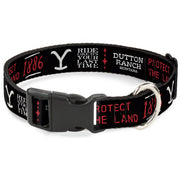 Plastic Clip Collar - YELLOWSTONE Dutton Ranch 1886 Icons Black/White/Red Plastic Clip Collars Yellowstone