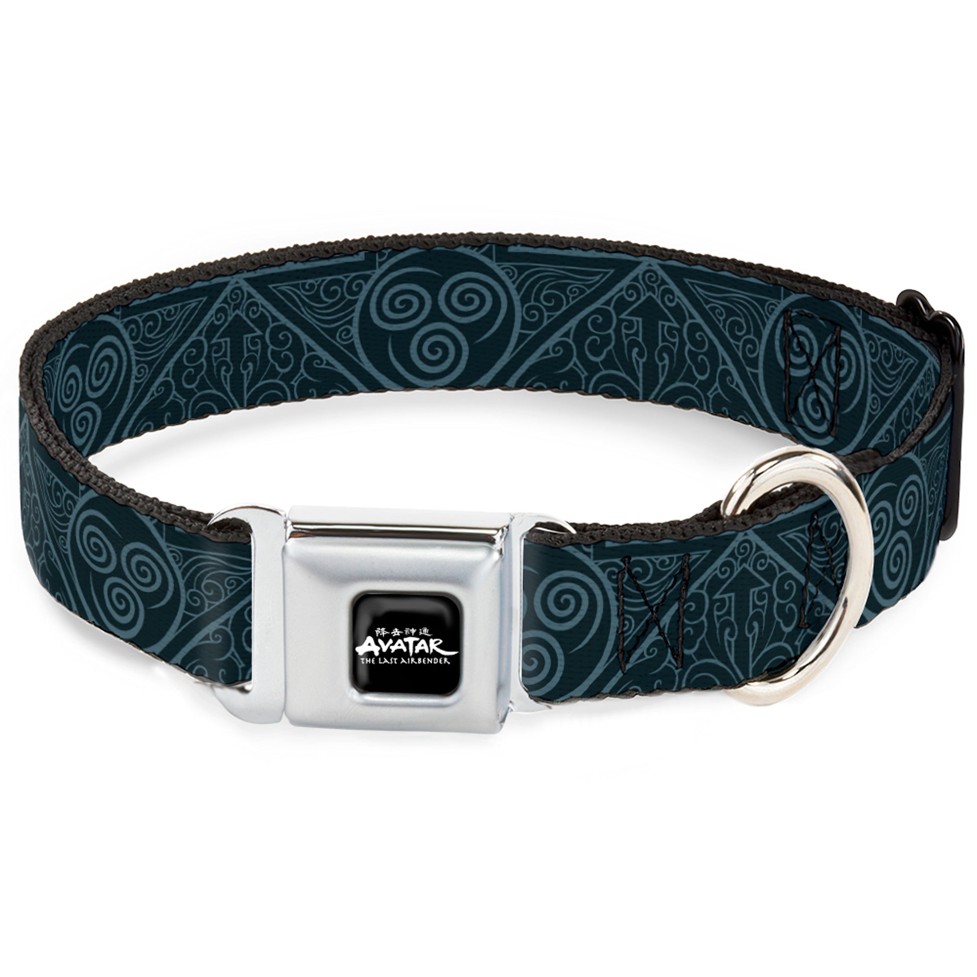 AVATAR LAST AIRBENDER Title Logo Full Color Black/White Seatbelt Buckle Collar - Avatar Last Airbender Air Element Symbol Blues Seatbelt Buckle Collars Avatar The Last Airbender