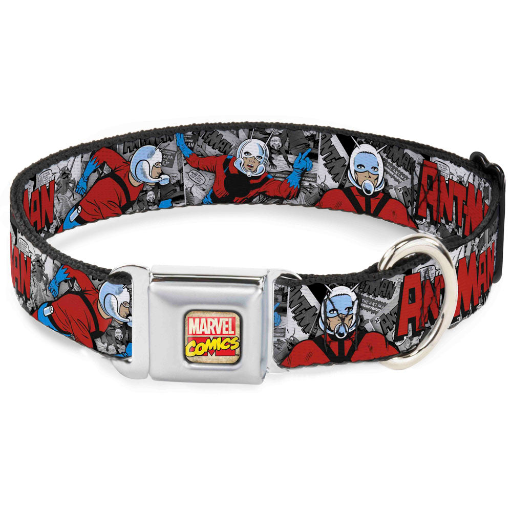 Marvel Comics Logo Full Color Seatbelt Buckle Collar - Classic ANT-MAN 3-Poses/Comic Stacked Grays/Black/Red Seatbelt Buckle Collars Marvel Comics