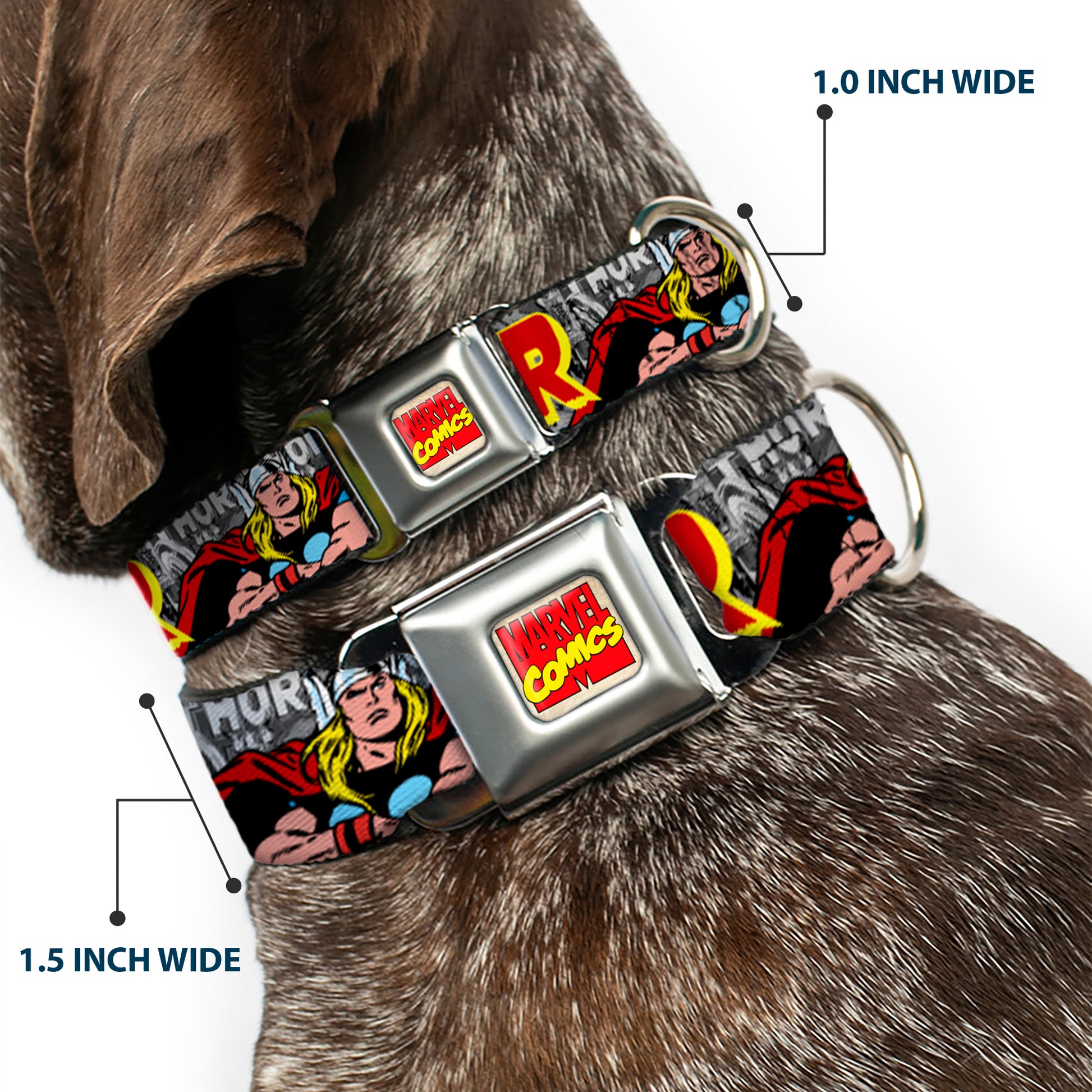 Marvel Comics Seatbelt Buckle Collar - THE MIGHTY THOR Action Poses Seatbelt Buckle Collars Marvel Comics