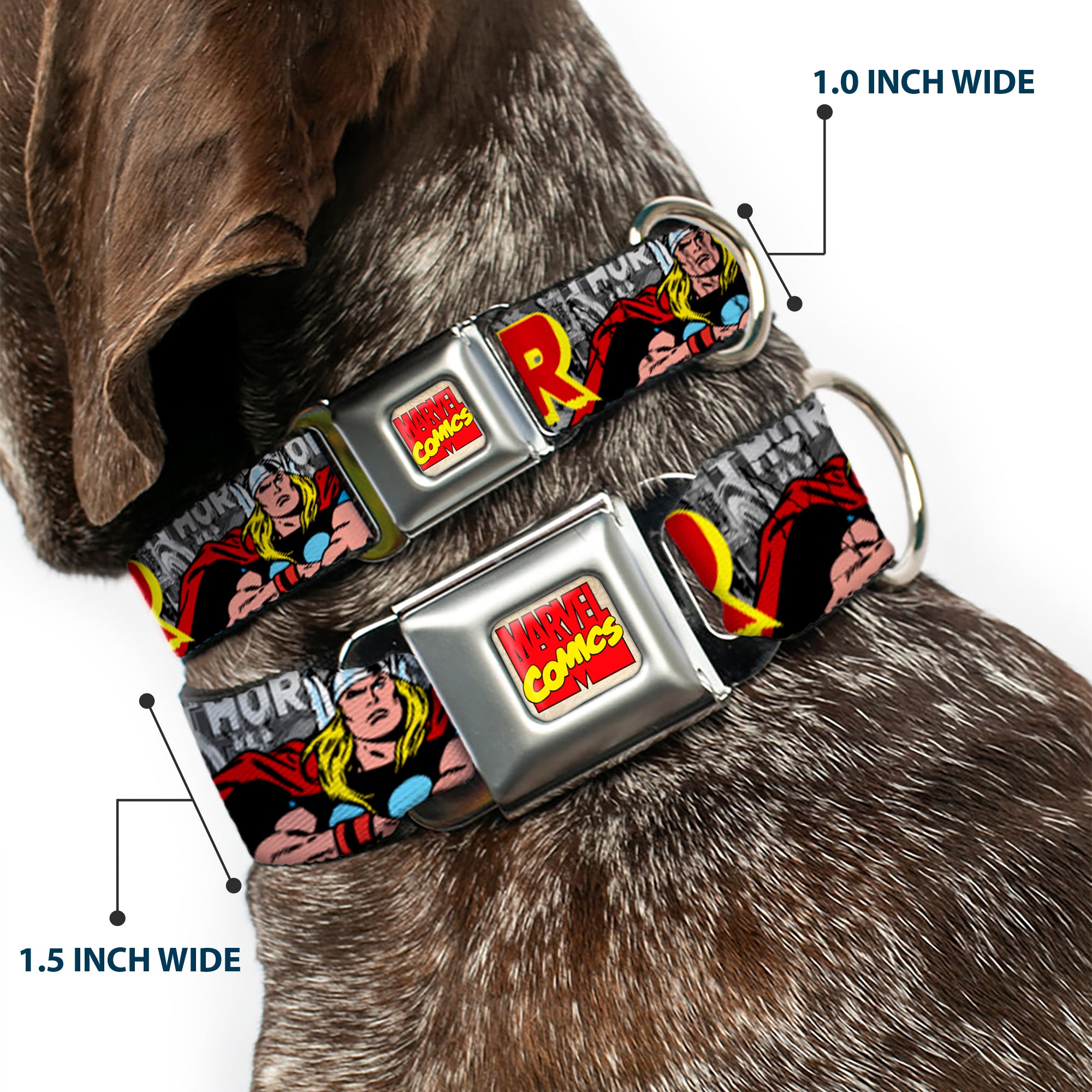 Marvel Comics Seatbelt Buckle Collar - THE MIGHTY THOR Action Poses Seatbelt Buckle Collars Marvel Comics