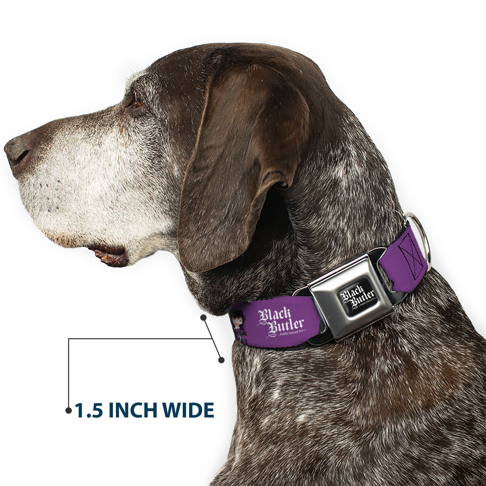 BLACK BUTLER PUBLIC SCHOOL ARC Title Logo Full Color Black/White Seatbelt Buckle Collar - BLACK BUTLER Violet Gregory Pose and Title Logo Purple Seatbelt Buckle Collars Black Butler