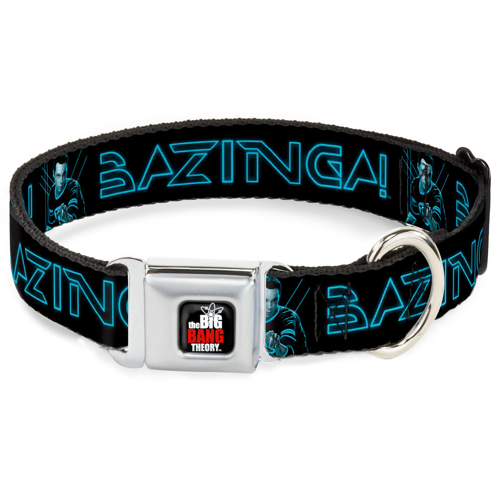 THE BIG BANG THEORY Full Color Black White Red Seatbelt Buckle Collar - Sheldon/BAZINGA! Black/Blue Glow Seatbelt Buckle Collars The Big Bang Theory