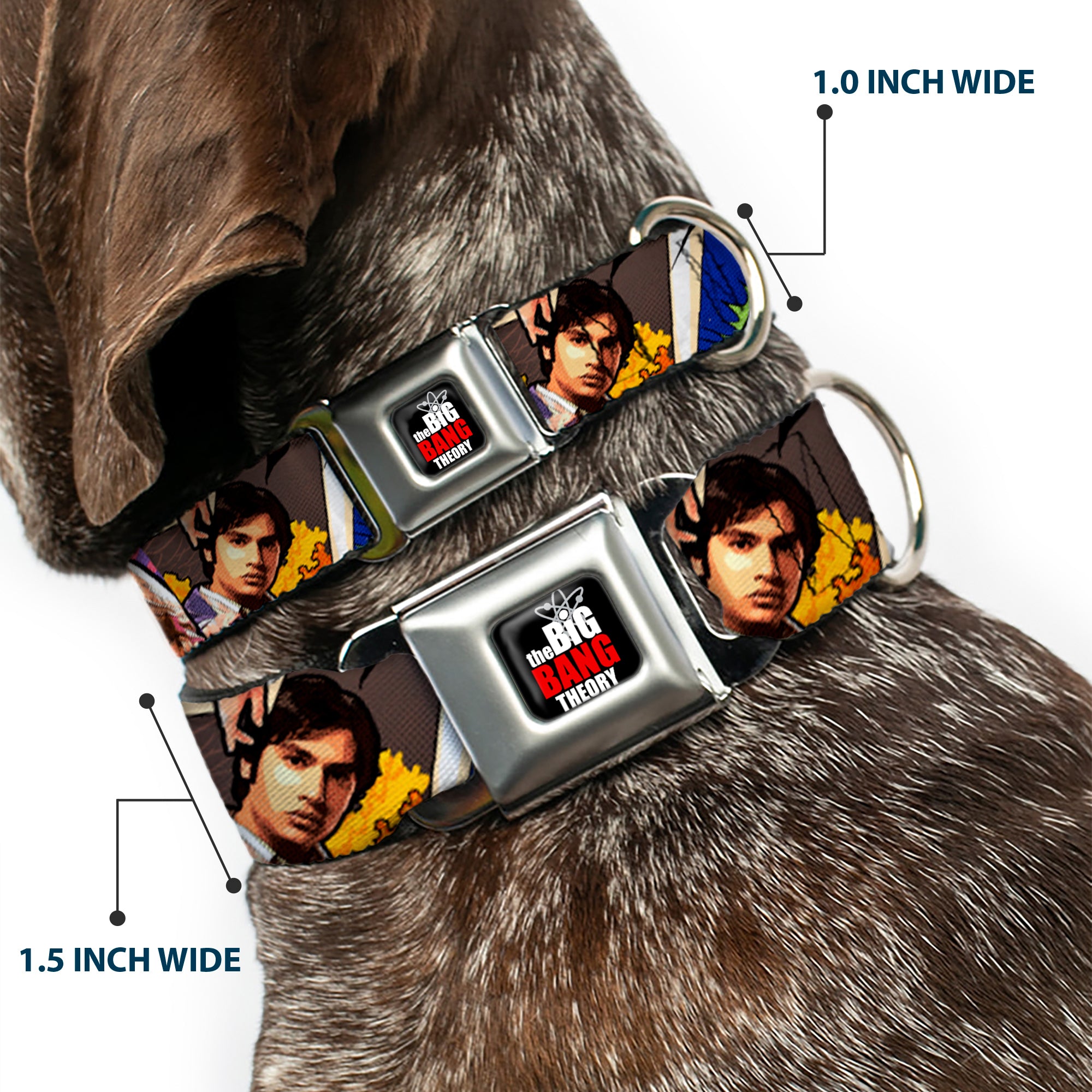 THE BIG BANG THEORY Full Color Black White Red Seatbelt Buckle Collar - The Big Bang Theory Comic Strip Seatbelt Buckle Collars The Big Bang Theory
