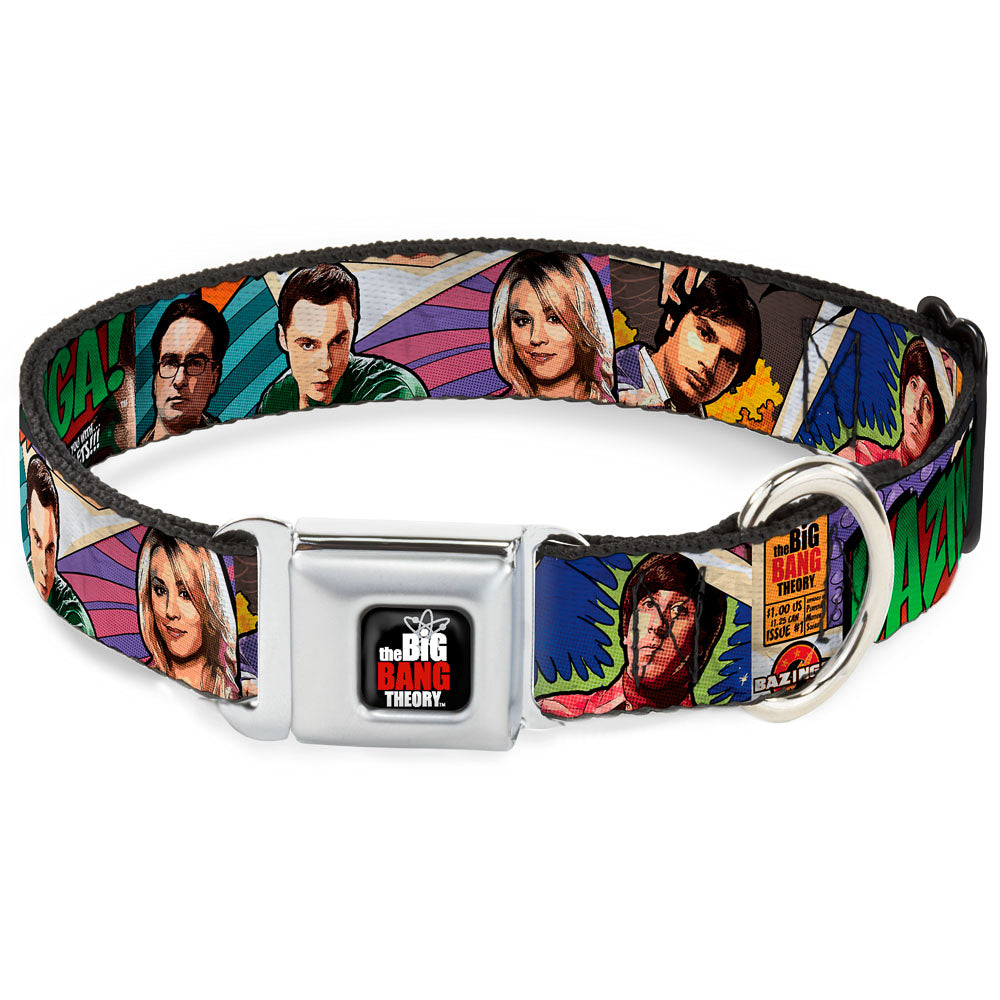 THE BIG BANG THEORY Full Color Black White Red Seatbelt Buckle Collar - The Big Bang Theory Comic Strip Seatbelt Buckle Collars The Big Bang Theory