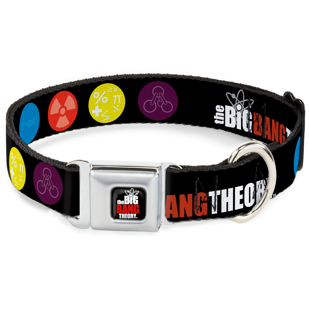 THE BIG BANG THEORY Full Color Black White Red Seatbelt Buckle Collar - THE BIG BANG THEORY DNA/Atom/E/Radiation Black Seatbelt Buckle Collars The Big Bang Theory