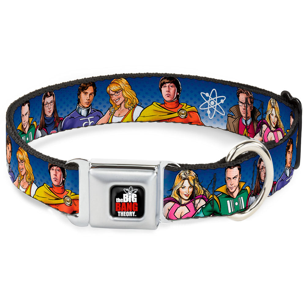 THE BIG BANG THEORY Full Color Black White Red Seatbelt Buckle Collar - The Big Bang Theory Superhero Characters Group Blue Dot Fade Seatbelt Buckle Collars The Big Bang Theory