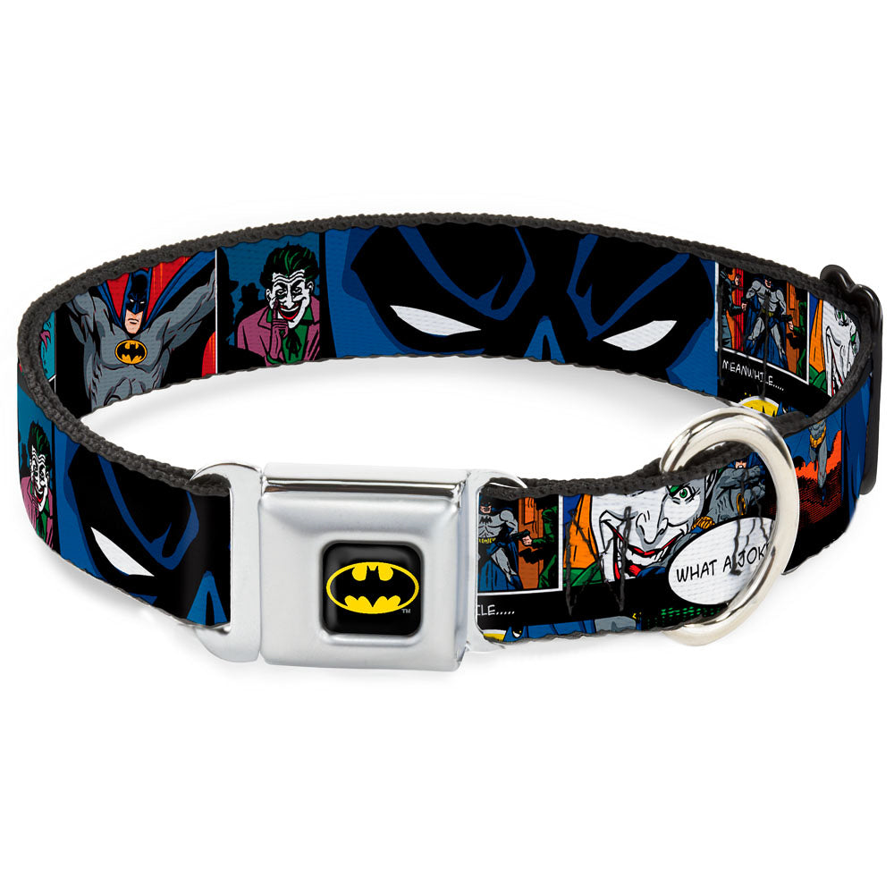 Batman Full Color Black Yellow Seatbelt Buckle Collar - Batman & Joker Comic Strip Seatbelt Buckle Collars DC Comics