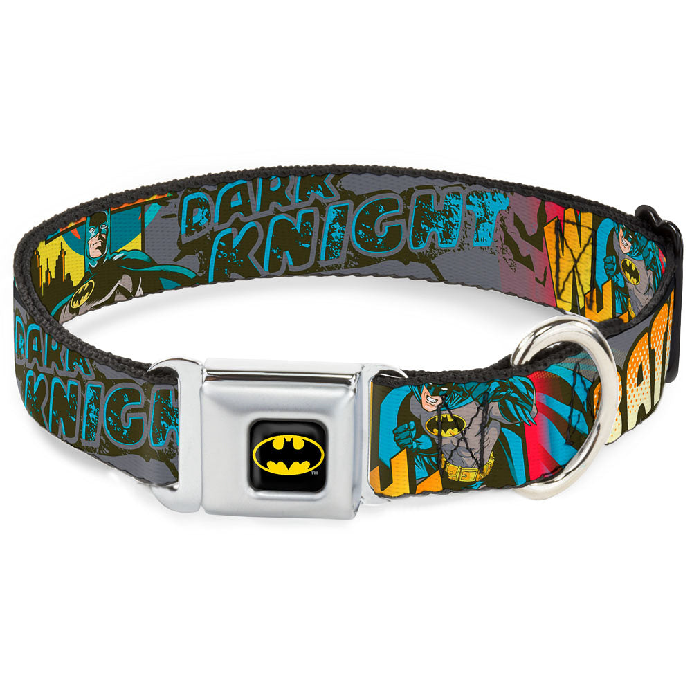 Batman Full Color Black Yellow Seatbelt Buckle Collar - Batman Dark Knight Seatbelt Buckle Collars DC Comics