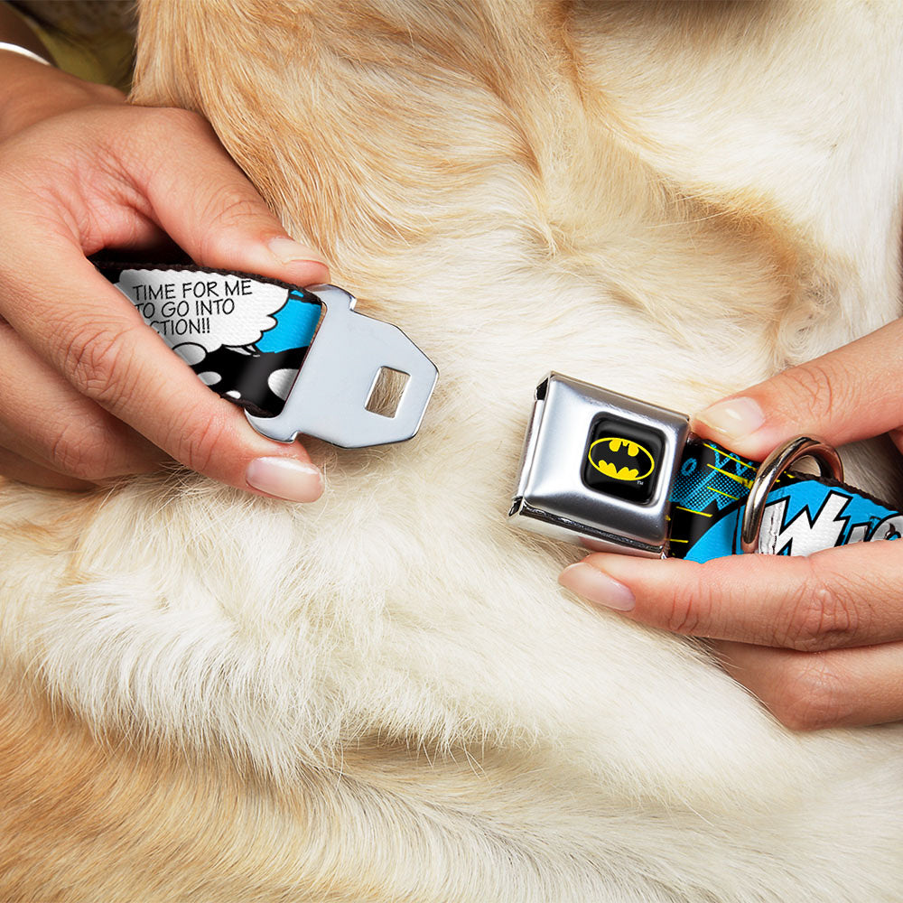 Batman Full Color Black Yellow Seatbelt Buckle Collar - Batman Scene1 Seatbelt Buckle Collars DC Comics