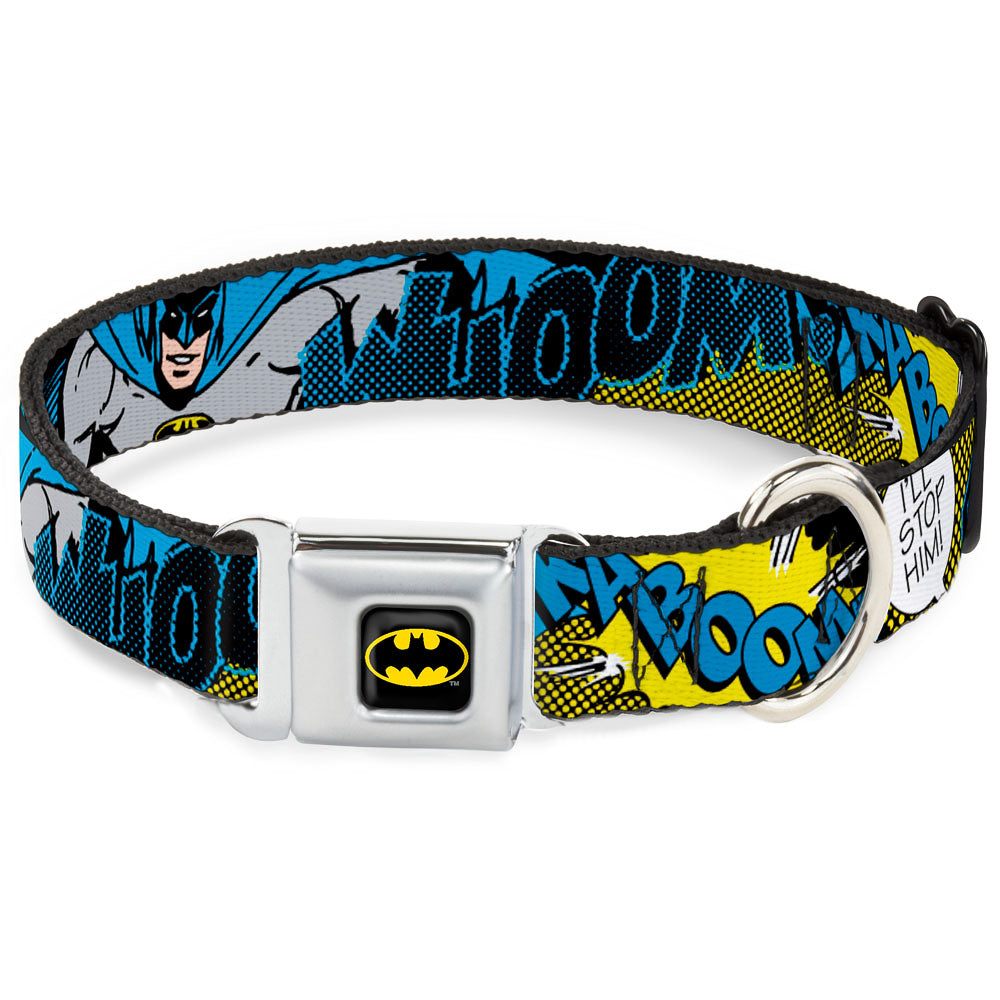 Batman Full Color Black Yellow Seatbelt Buckle Collar - Batman Scene1 Seatbelt Buckle Collars DC Comics