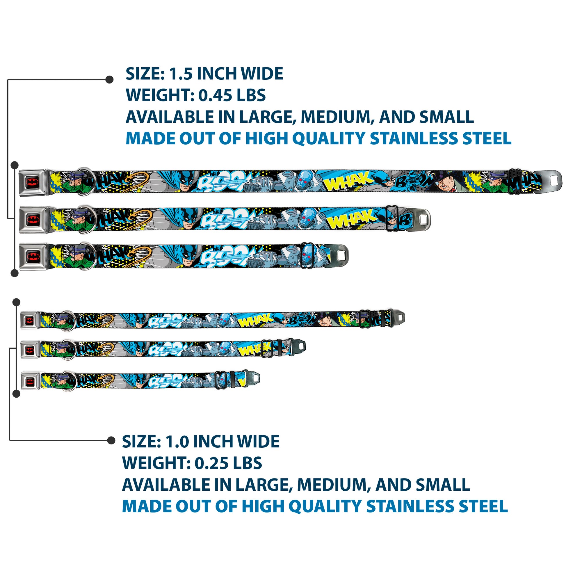 Batman Full Color Black Yellow Seatbelt Buckle Collar - Batman & Villains1 Seatbelt Buckle Collars DC Comics