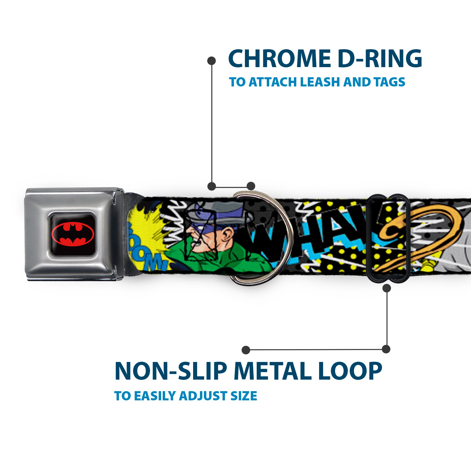 Batman Full Color Black Yellow Seatbelt Buckle Collar - Batman & Villains1 Seatbelt Buckle Collars DC Comics