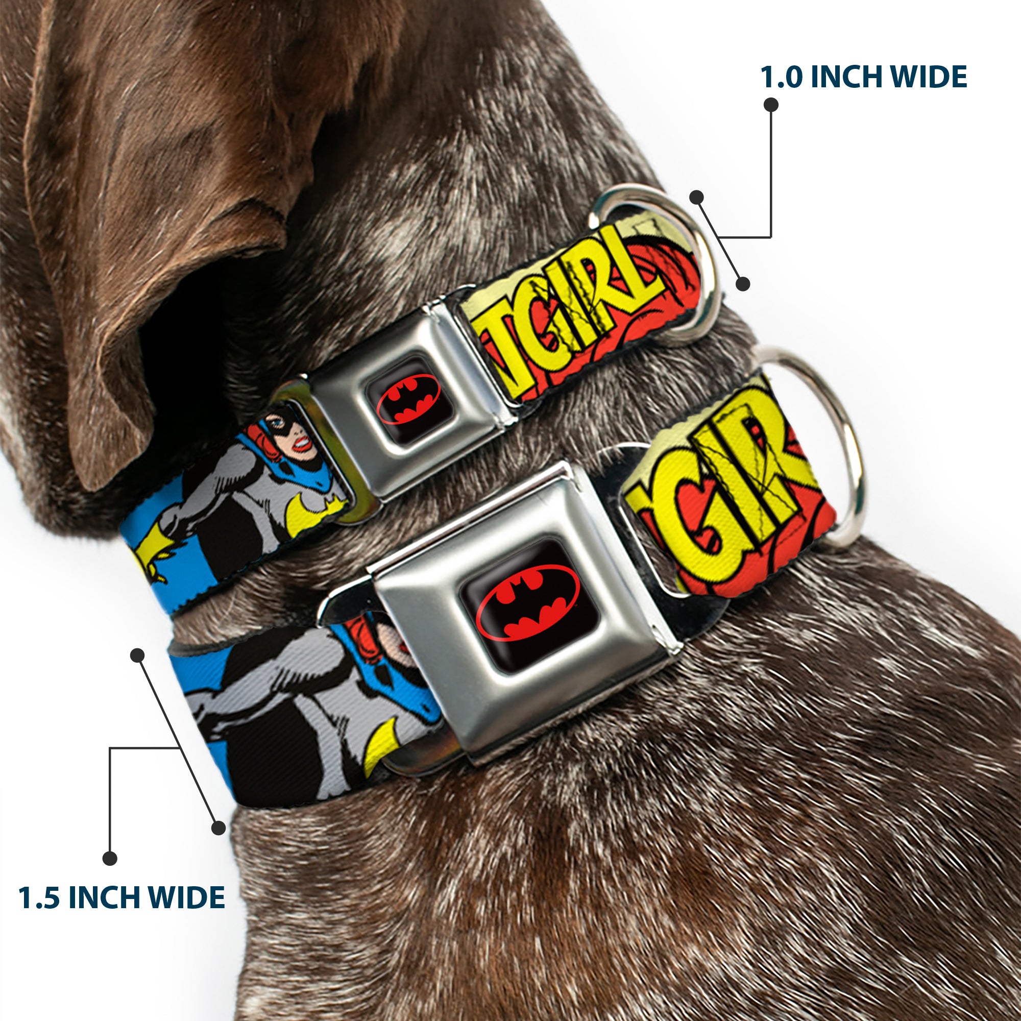 Batman Full Color Black Yellow Seatbelt Buckle Collar - BATGIRL in Action w/Face CLOSE-UP Seatbelt Buckle Collars DC Comics