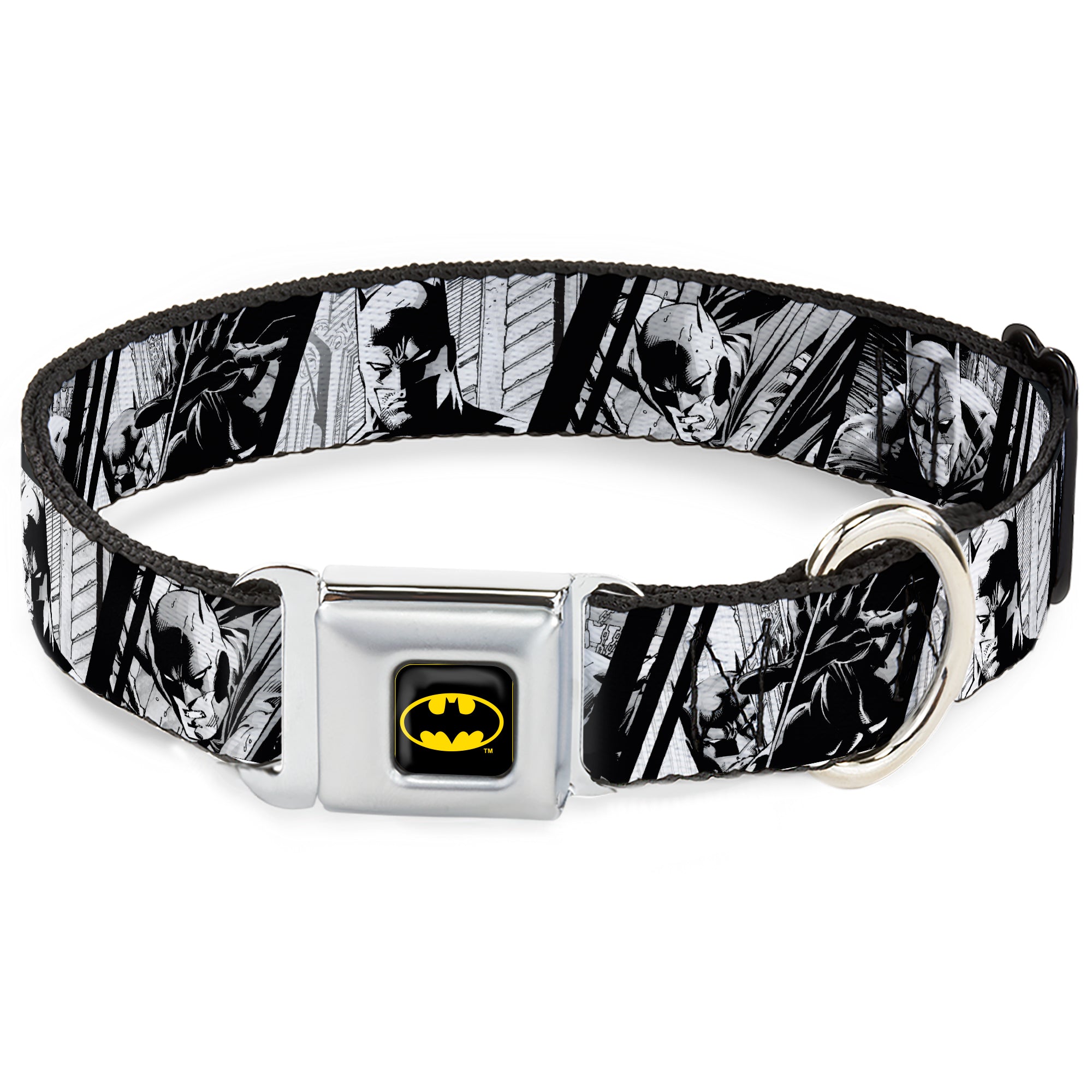 Batman Black/Yellow Seatbelt Buckle Collar - Batman Hush Pose Sketches Black/White Seatbelt Buckle Collars DC Comics