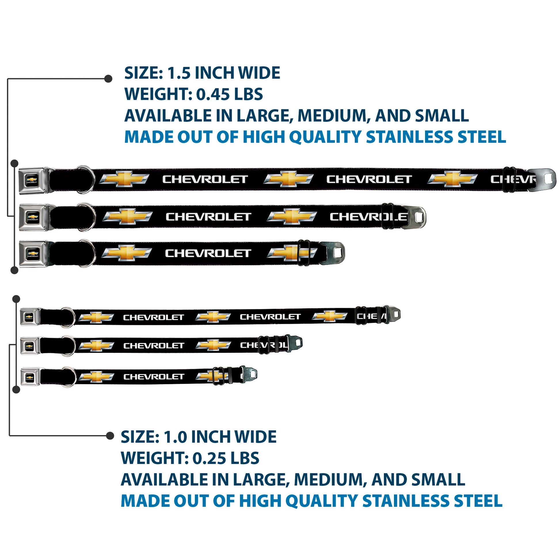 Chevy Bowtie Full Color Black Gold Seatbelt Buckle Collar - Chevy Bowtie Black/Gold Logo REPEAT Seatbelt Buckle Collars GM General Motors