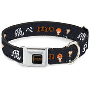 HAIKYU Title Logo Full Color Black/Orange Seatbelt Buckle Collar - HAIKYU Hinata and Kageyama Pose and Title Logo Black/White Seatbelt Buckle Collars Haikyu!!