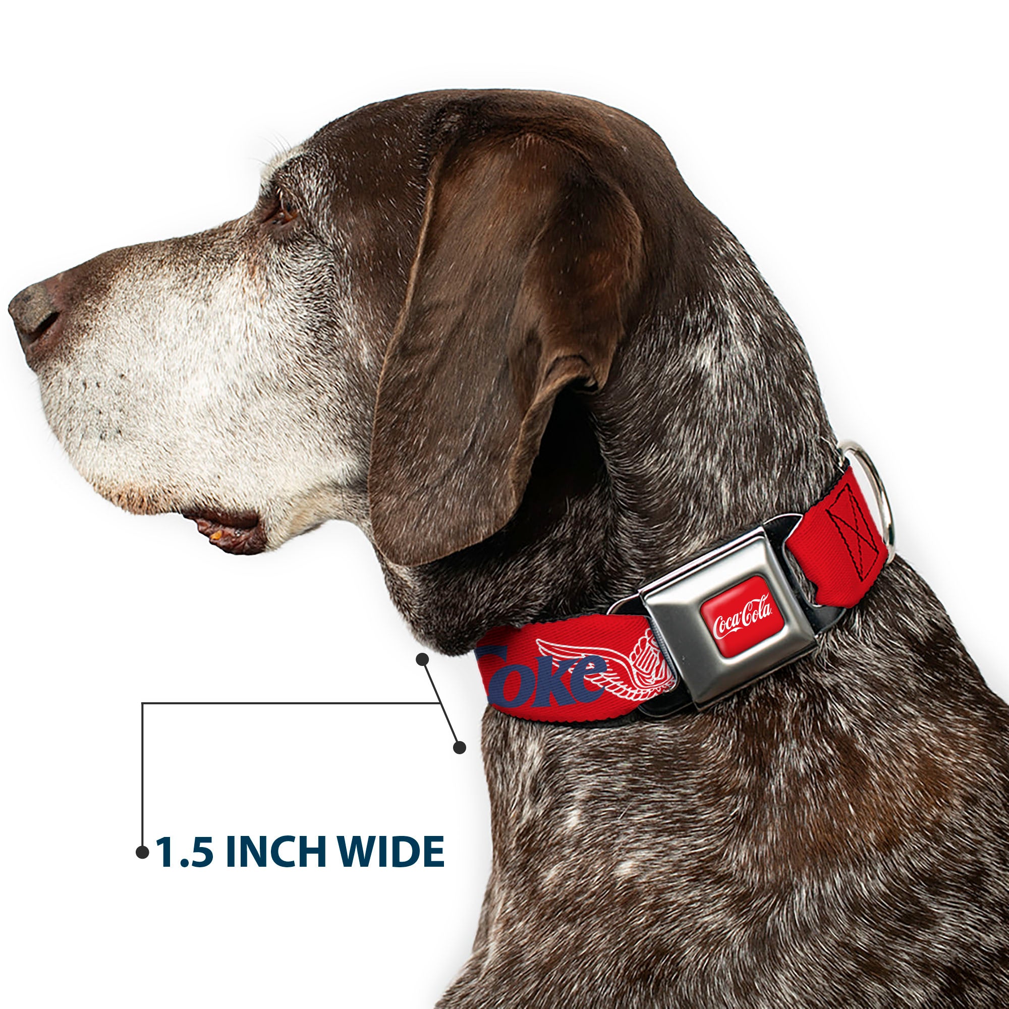 COCA-COLA Script Logo Full Color Red/White Seatbelt Buckle Collar - COCA-COLA ENJOY COKE Bottle in Hand Wings Logo Red/White/Blue Seatbelt Buckle Collars Coca-Cola