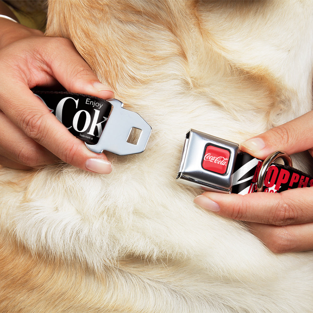 COCA-COLA Script Logo Full Color Red/White Seatbelt Buckle Collar - Coca-Cola ENJOY COKE IT'S THE REAL THING Kiss Black/White/Red Seatbelt Buckle Collars Coca-Cola