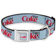 DIET COKE Logo Full Color Light Gray Seatbelt Buckle Collar - DIET COKE Logo Light Gray/Black/Red Seatbelt Buckle Collars Coca-Cola